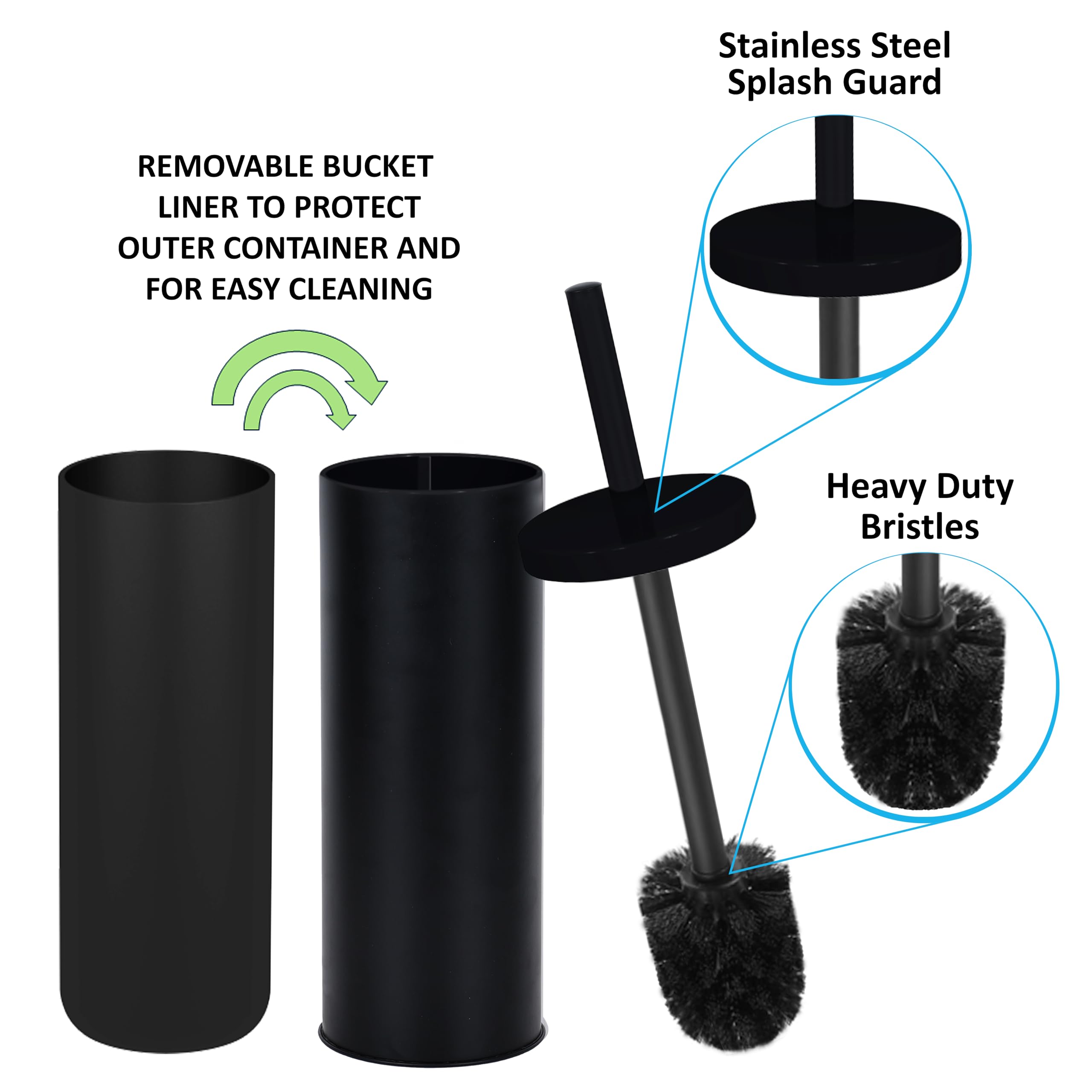 Deep & Sturdy Toilet Bowl Brush With Holder - Durable Scrubbing - Toilet Cleaners - Household Essentials - Silicone Brush - Bath