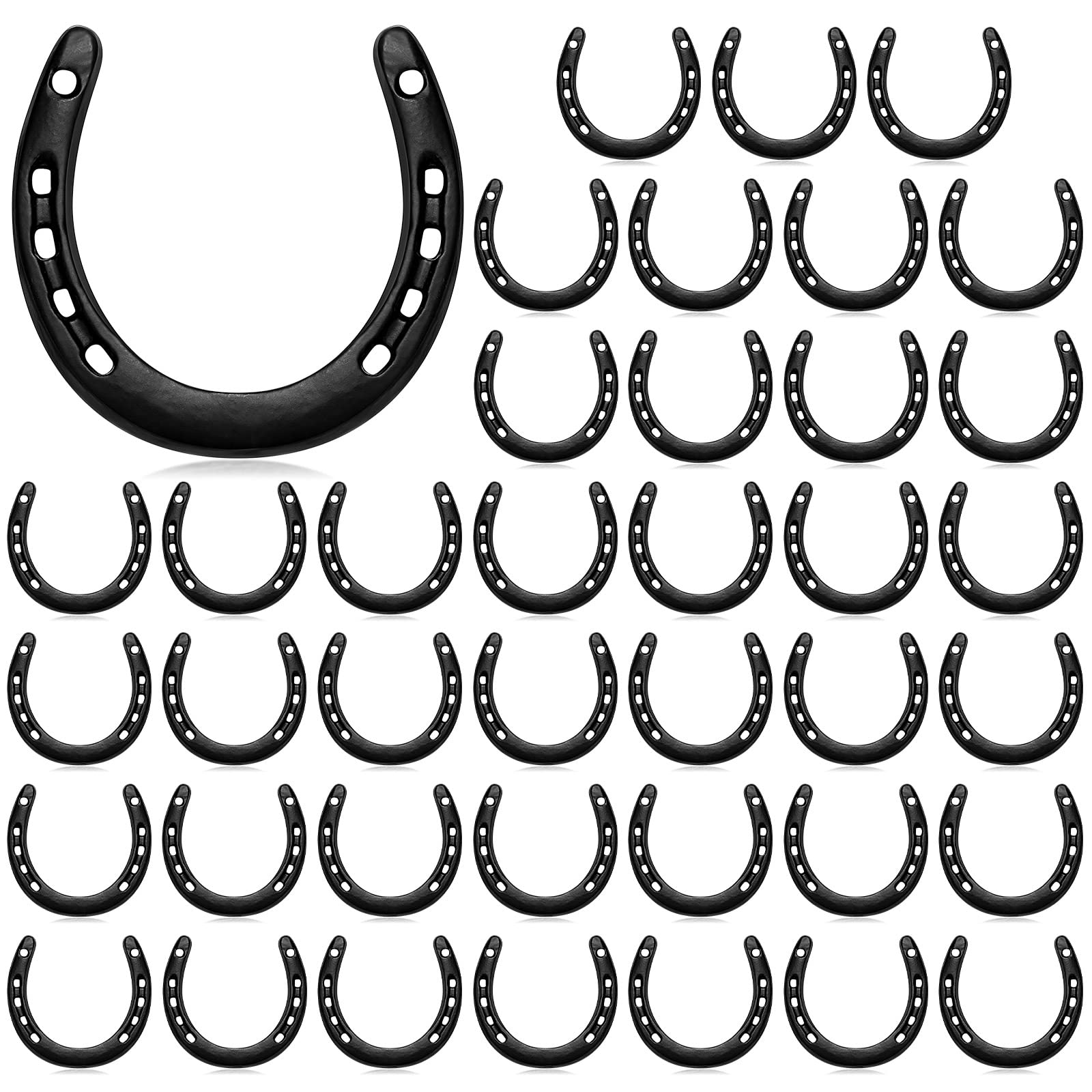 Shimeyao 20 Pcs Horseshoe Bulk Cast Iron 4.5 x 4.3 Inch Horseshoes for Adults Wall Hung Good Luck Handmade Decorations Horse The