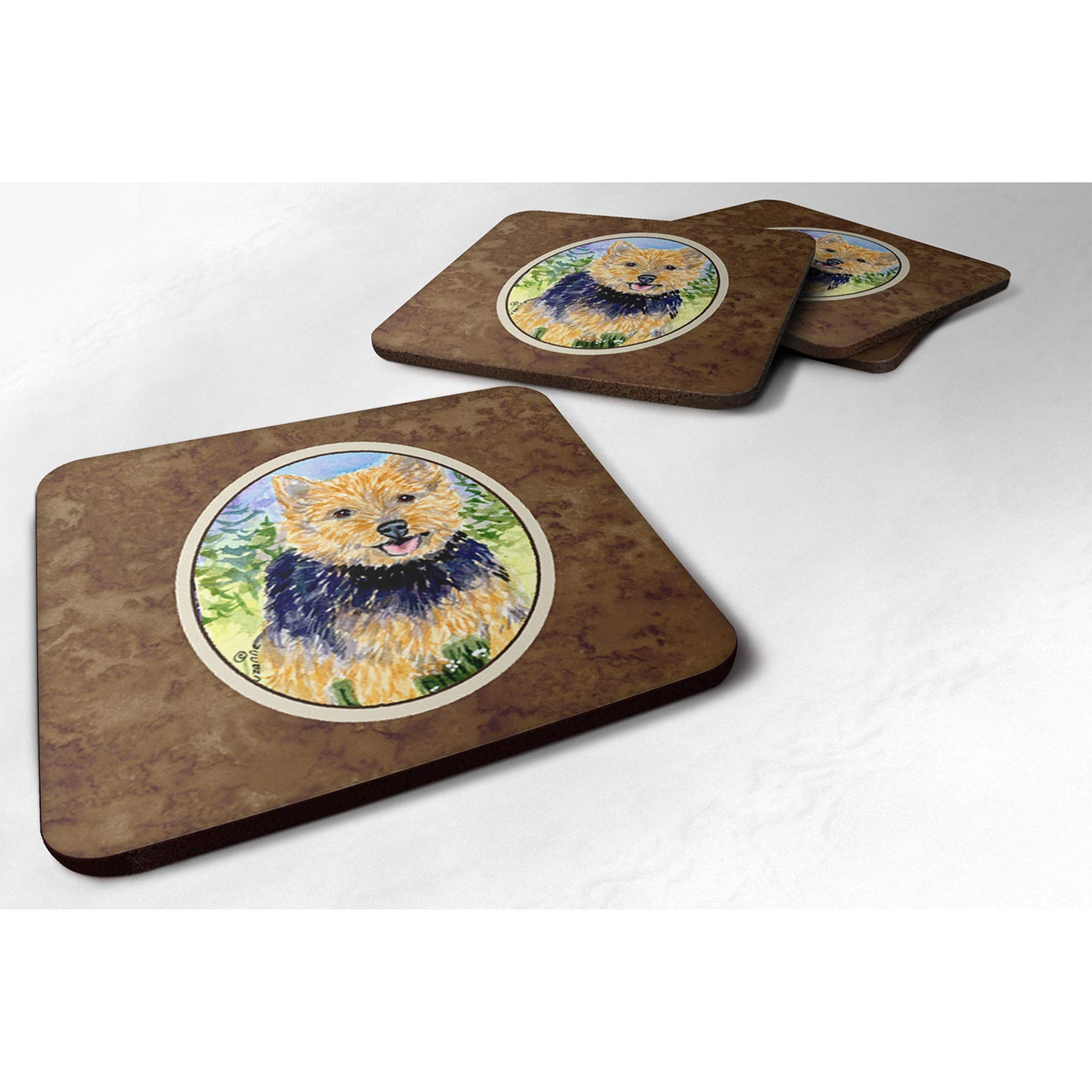 Carolines Treasures Norwich Terrier Foam Coasters (Set of 4), 3.5 H x 3.5 W, Multicolor