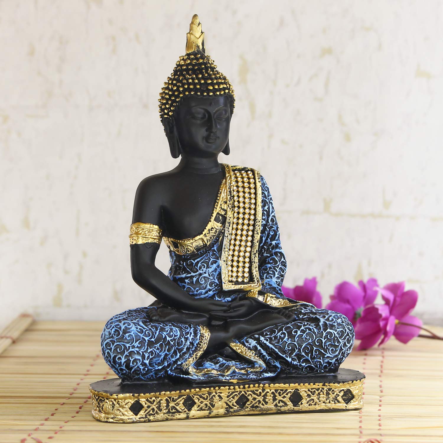 Ecraftindia Resin Handcrafted Meditating Gautam Buddha Statue- Buddha Statue For Living Room-Buddha Idol For Home Decor-God Idol