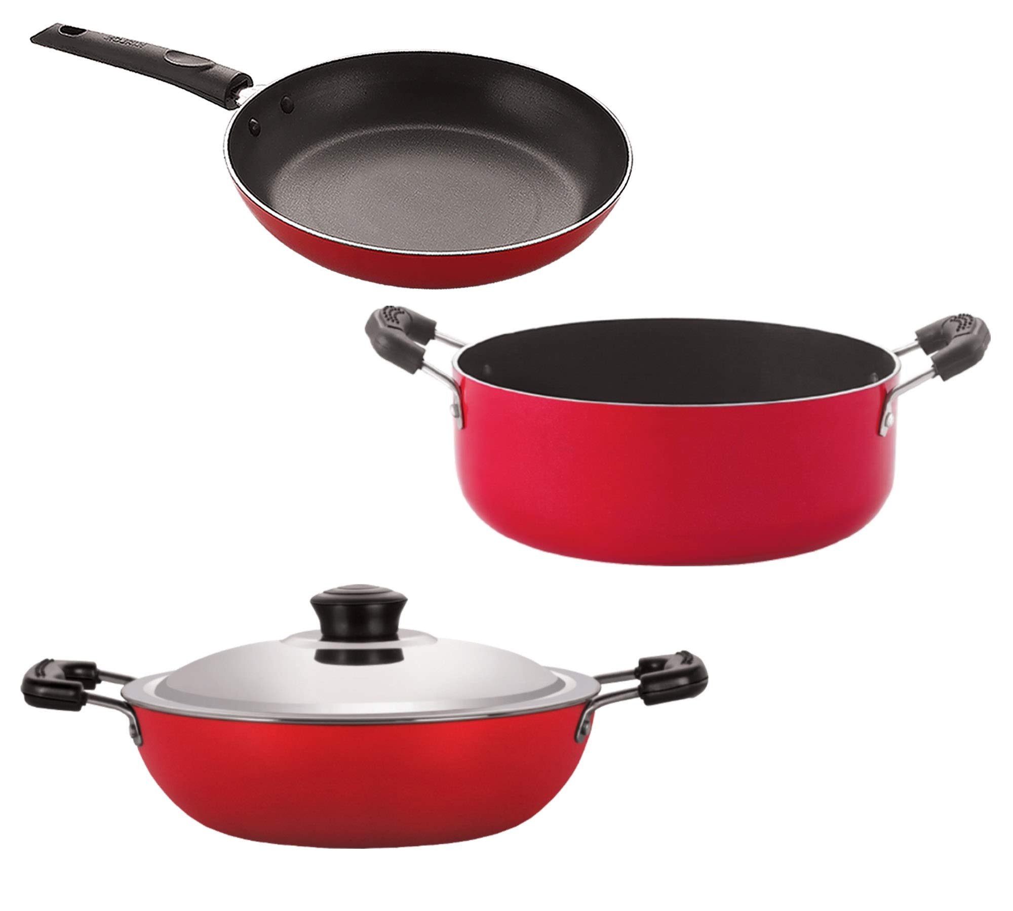 Nirlon Non Stick Aluminium Gift Set Of 4 Pieces With Bakelite Handle(2.6Mmv_Dkdb_Cass22_Tp24)
