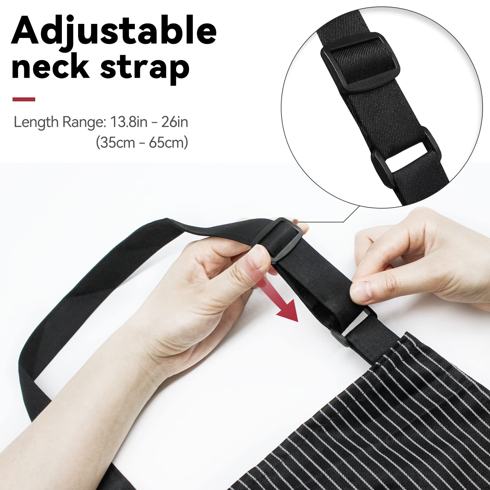 Nlus 2 Pack Kitchen Cooking Aprons, Adjustable Bib Soft Chef Apron With 2 Pockets For Men Women (Brown/Dark Black Strips)