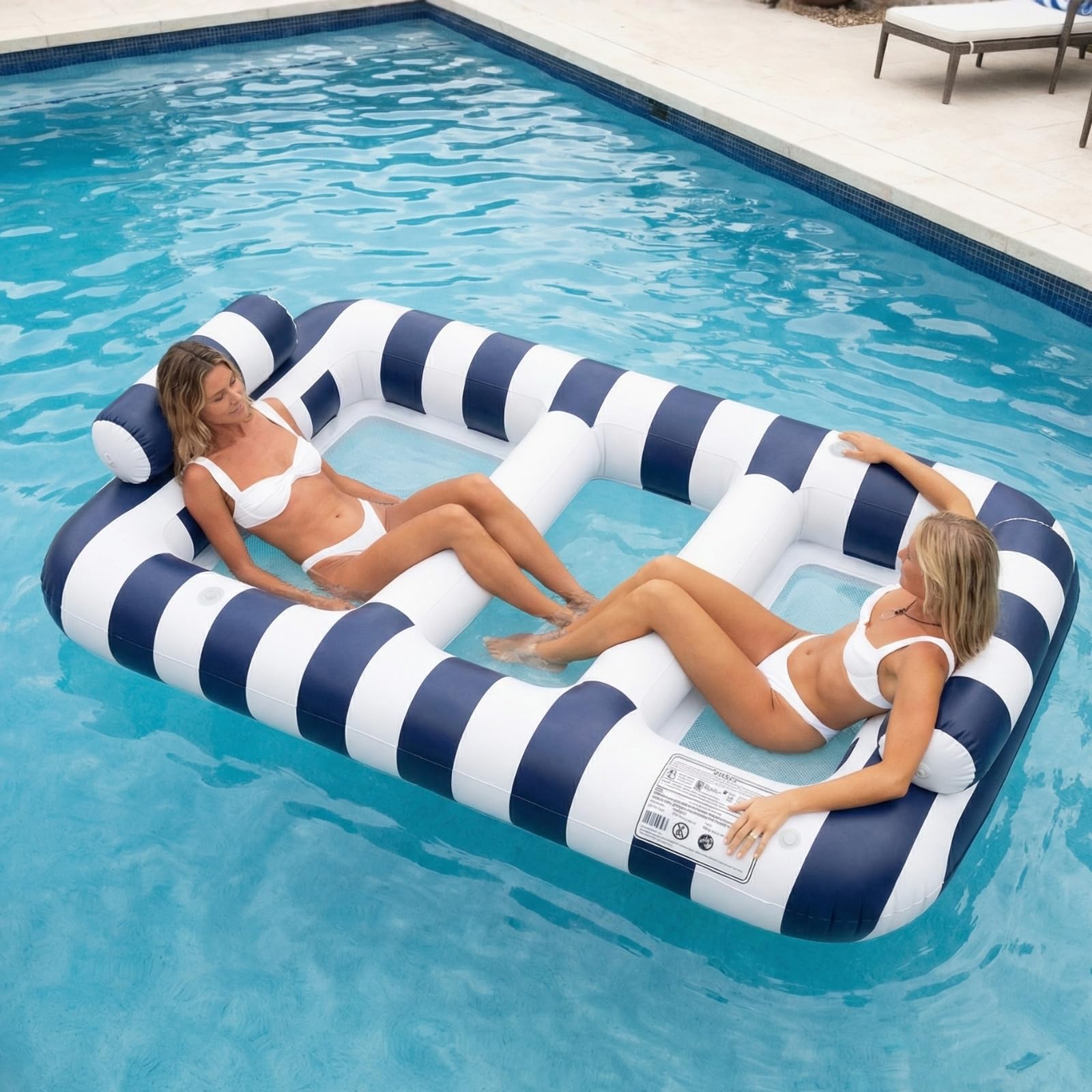 Navy Blue Twin Hammock Pool Float