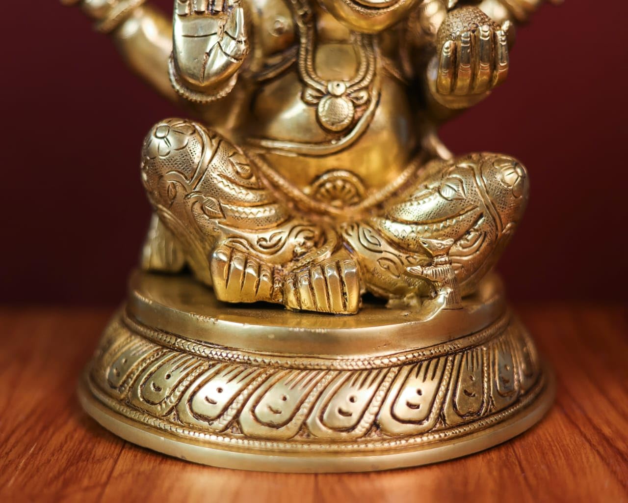 Mridaya Brass Ganesha Statue | 29 Cm Big Size Brass Ganesh Statue | Housewarming Gift | Hindu Wedding Gift | Elephant God Statue