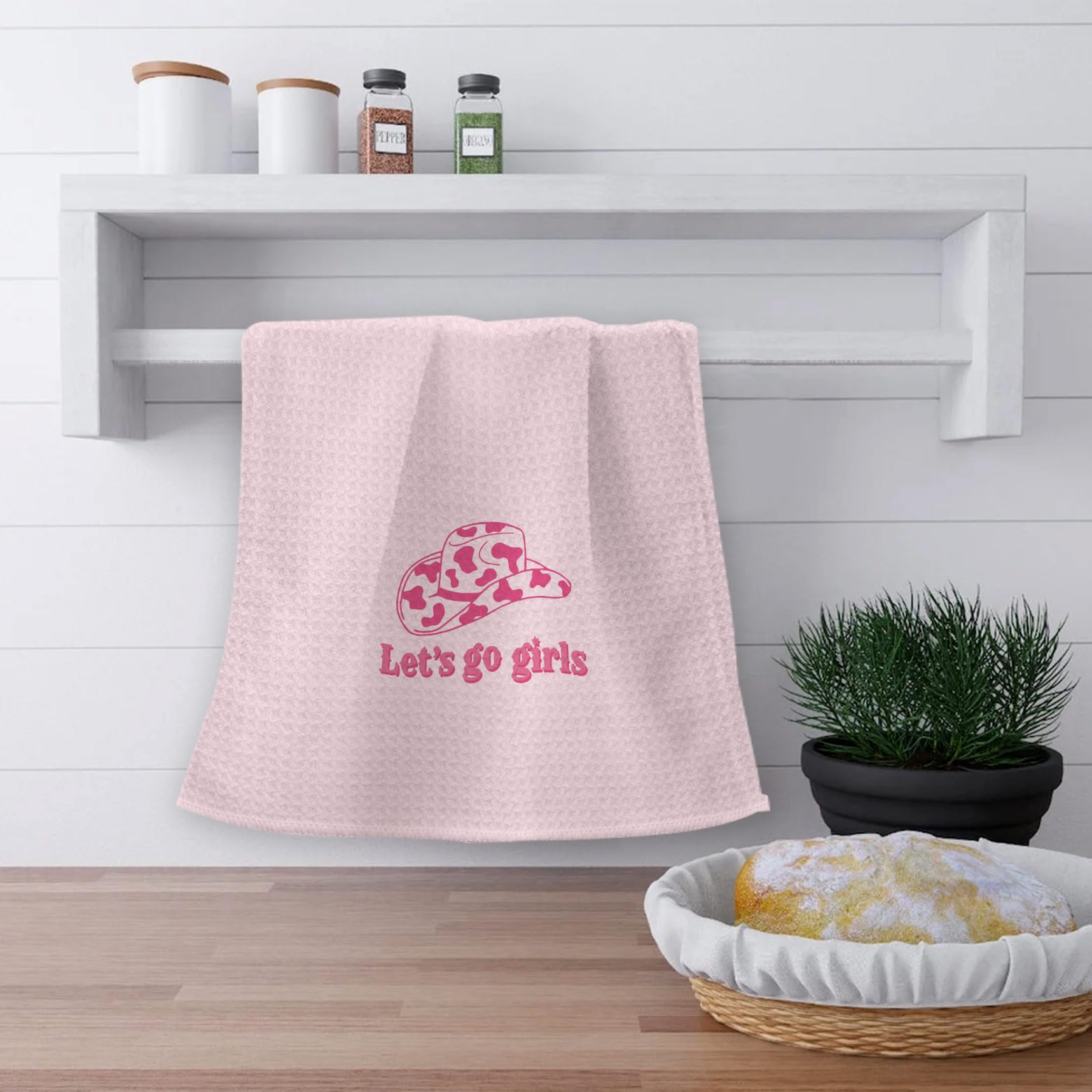 Ohsul Preppy Bathroom Decor, Kitchen Towels Pink, Pink Kitchen Towels Hand Dish Towels, Hot Pink Bathroom Accessories Pink Bathr