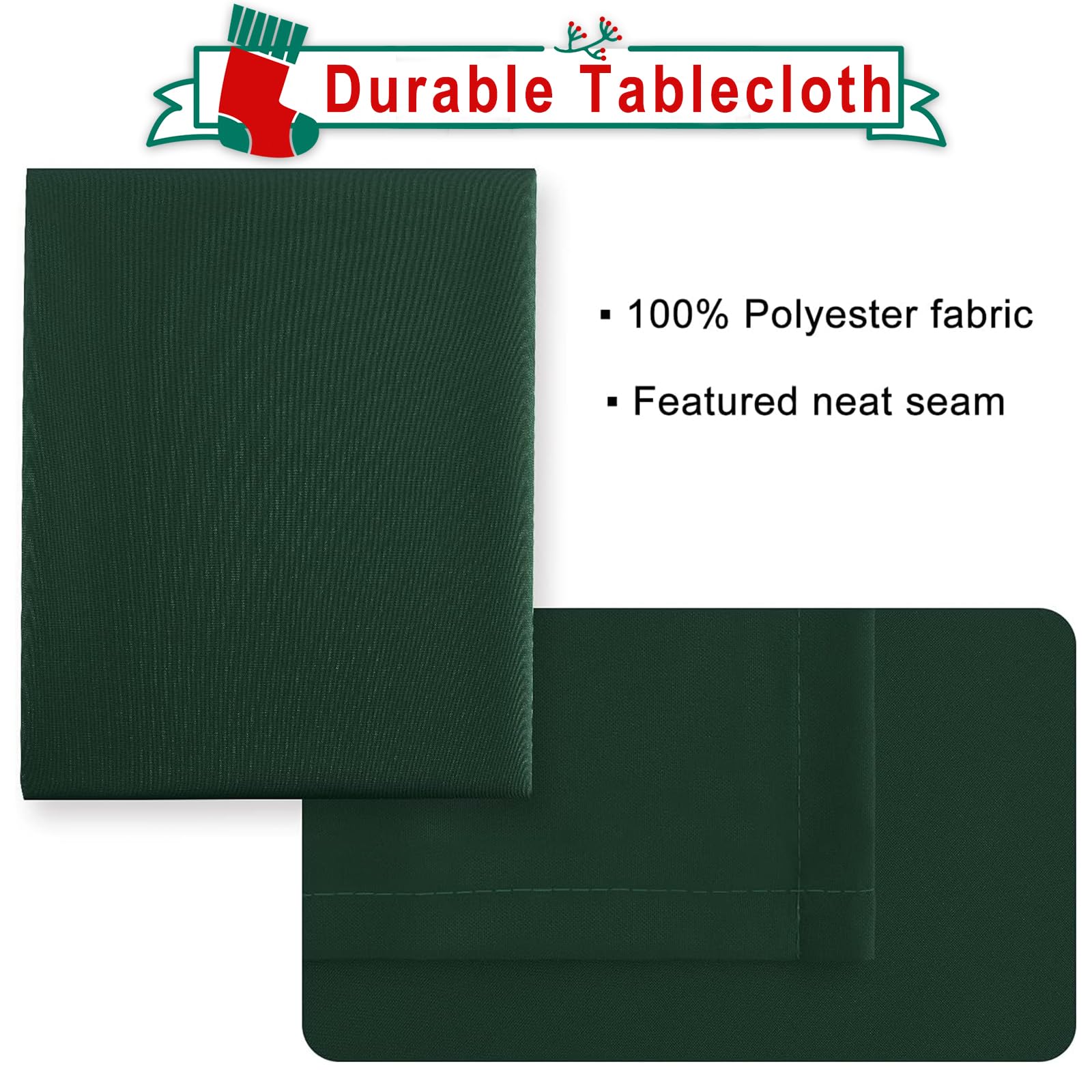 Hiasan Waterproof Tablecloth Rectangle - Washable Fabric Table Cloth For Dining Room Christmas Kitchen Birthday Party And Outdoo