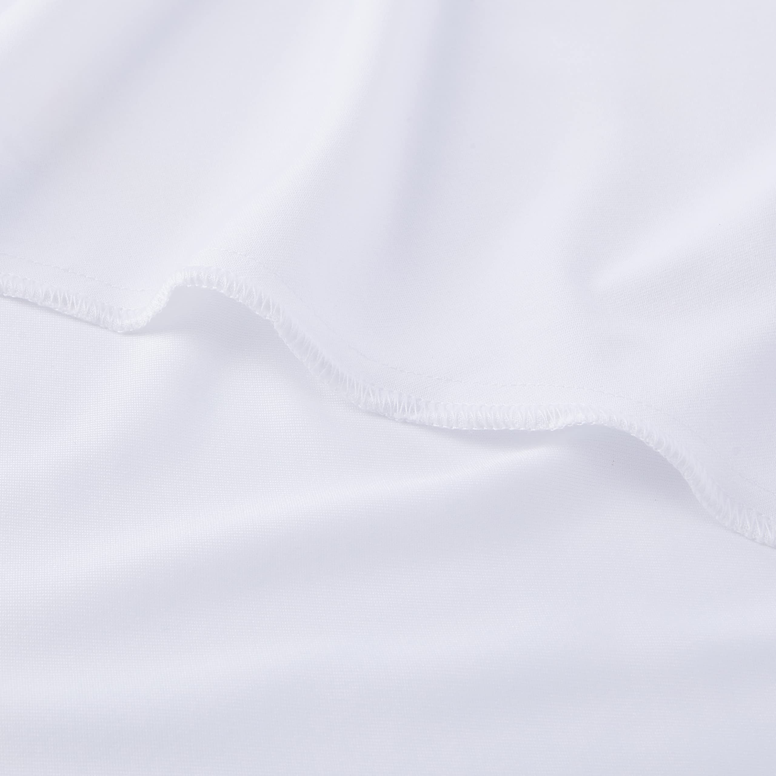 LA Linen Rectangular Open Back Spandex Tablecloth  96 by 30 by 30-Inch  White
