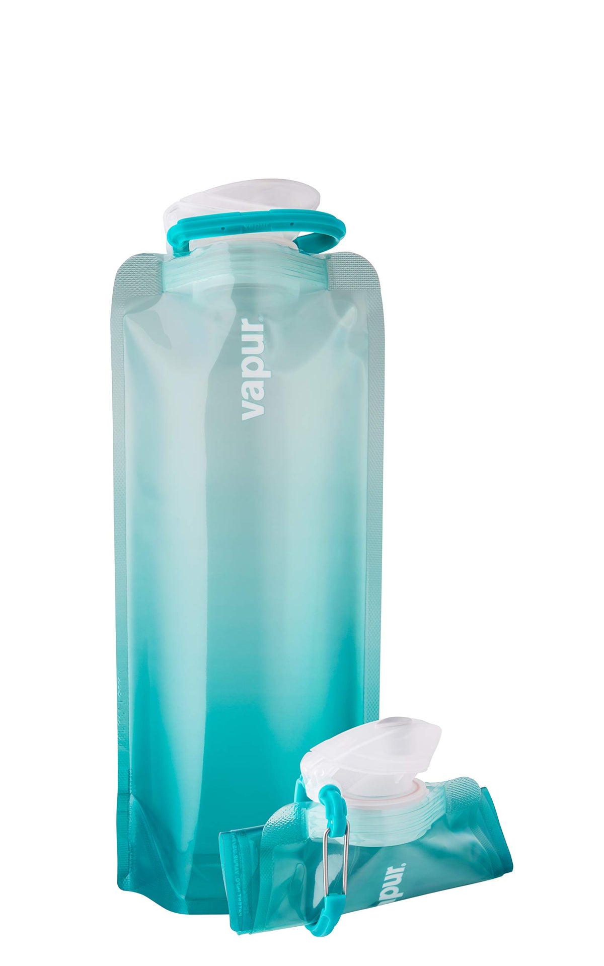 Vapur Flexible, Collapsible Wide Mouth Anti-Bottle With Detachable Carabiner, Plastic, Convenient, Portable Hydration For Travel