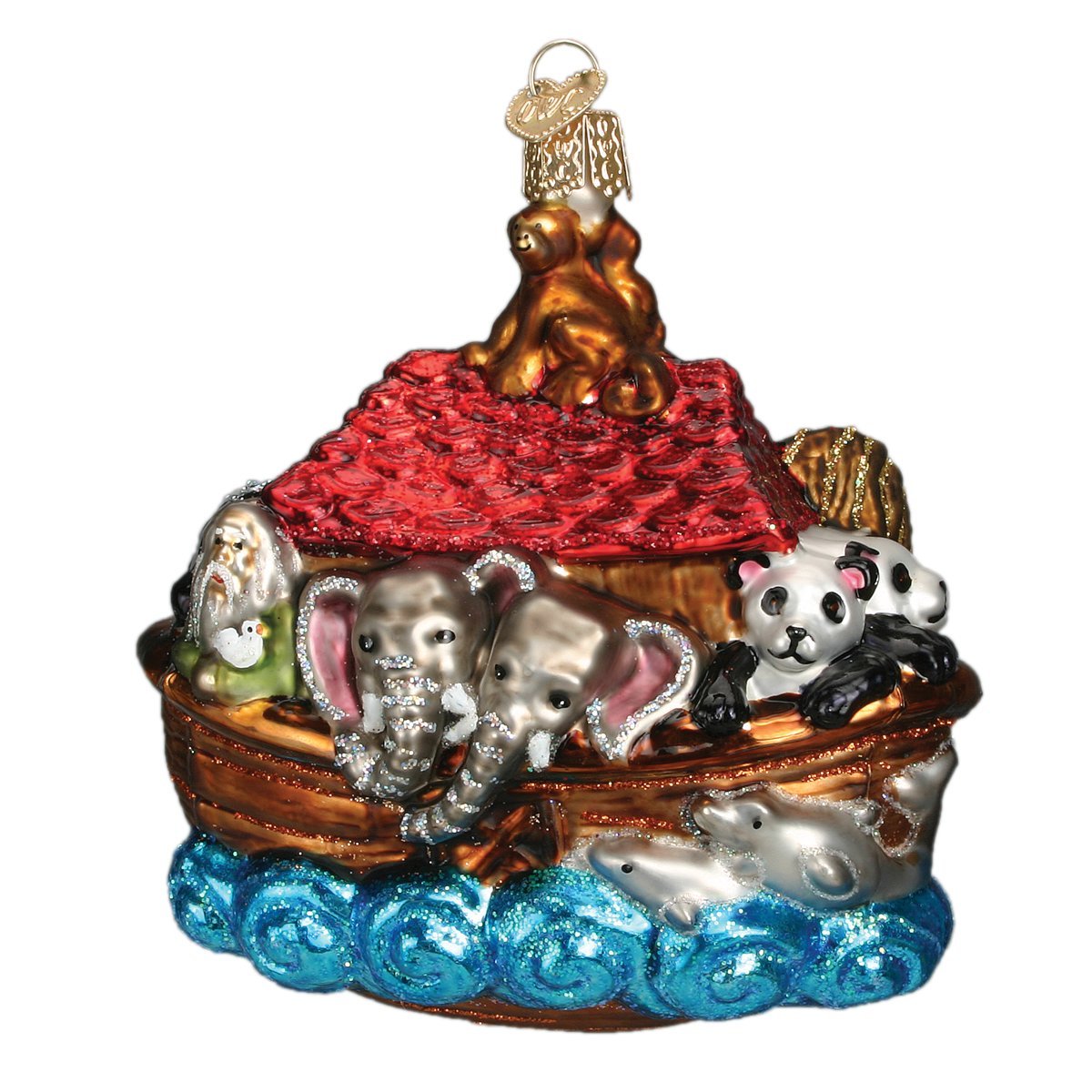 Old World Christmas Spiritual Gifts Glass Blown Ornaments for Christmas Tree Noahs Ark