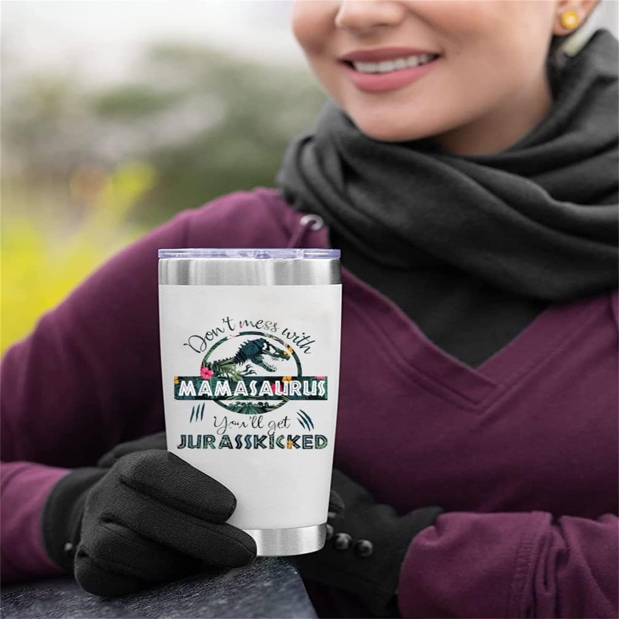 Athand Mama Water Bottle,Mom Birthday Gifts,Mothers Day Gifts For Mom From Daughter, Son,New Mom Mamasaurus Cup Tumbler - Funny