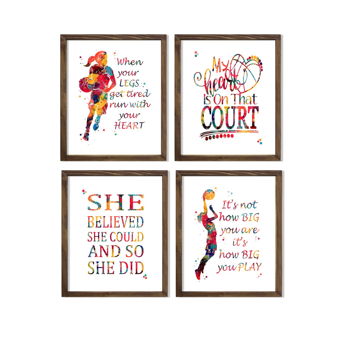 Inspirational Watercolor Jumping Horse Equestrian Quote Art Print for Girls Bedroom Empowerment, Riding School Locker Team Gym 