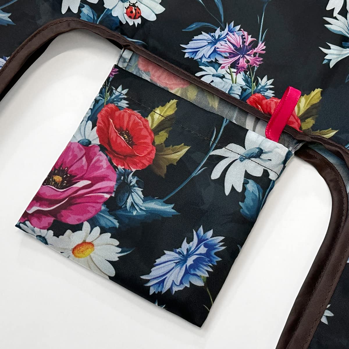 Wrapables Jolibag Collection Reusable Shopping Bag (Set Of 2), Midnight Bouquet