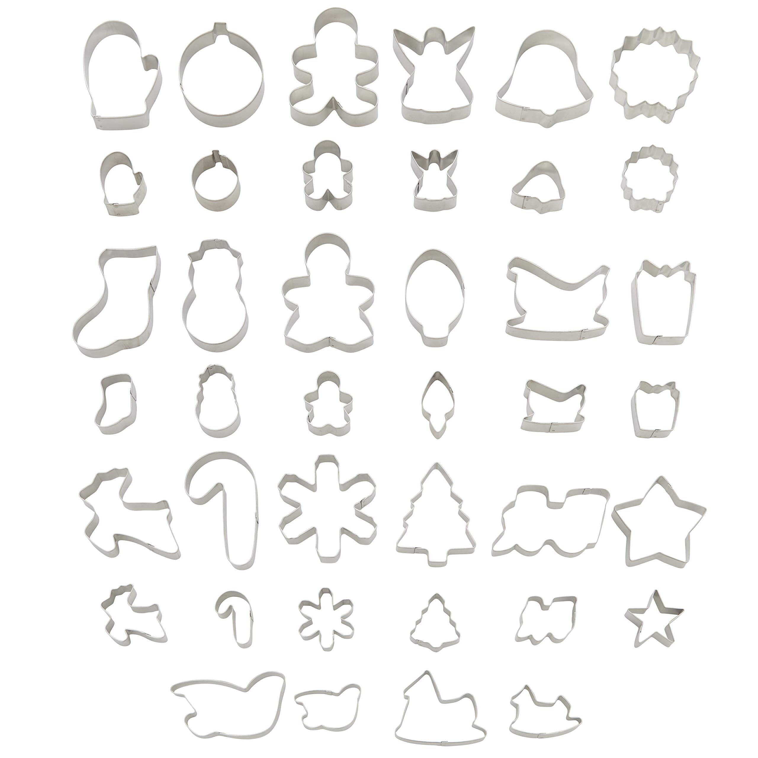 Wilton Christmas Cookie Cutter Set With Tub, Set Of 40, Standard And Mini Size