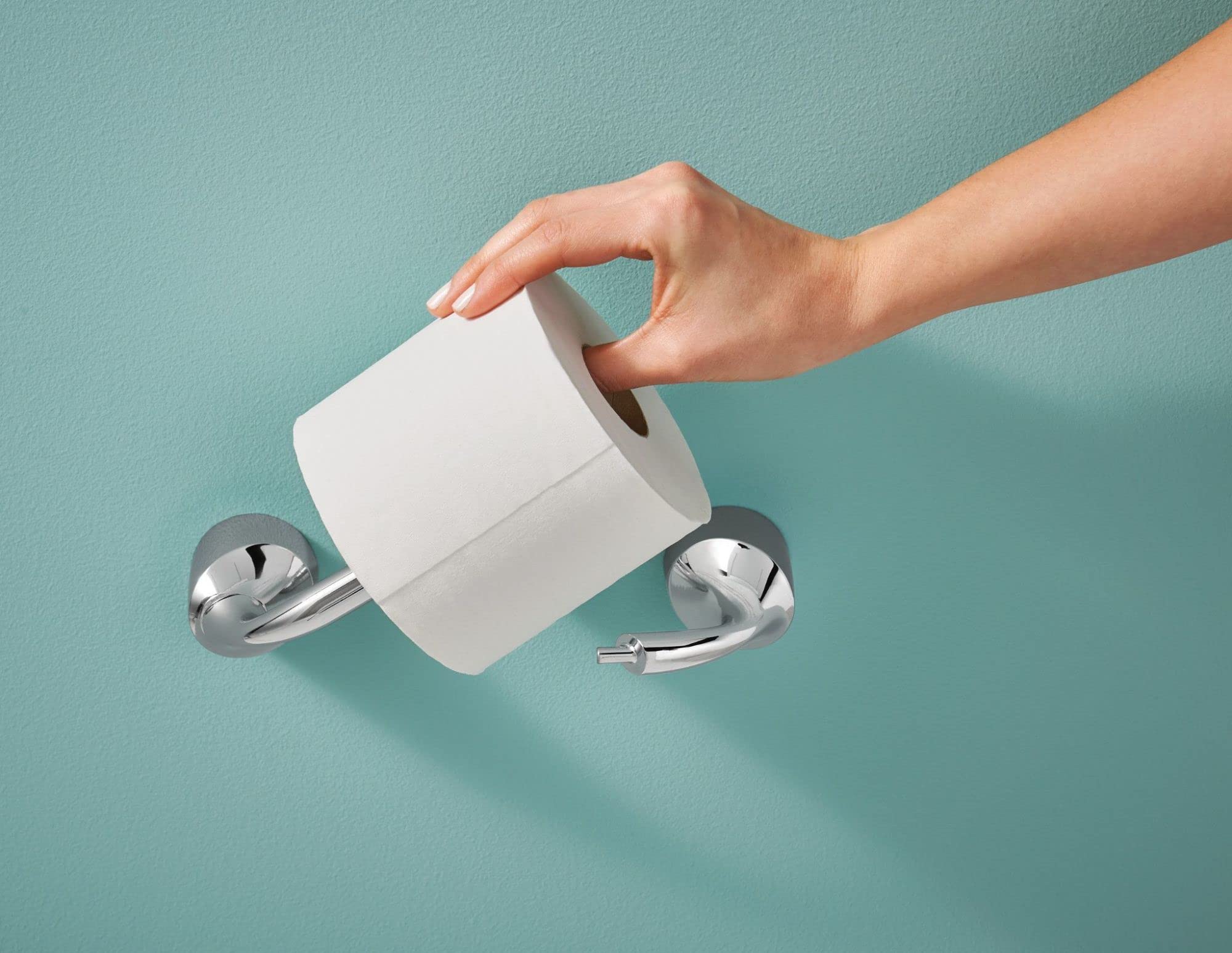 Moen Idora Chrome Moen My3708Ch Idora Double Post Pivoting Toilet Paper Holder, My3708Ch