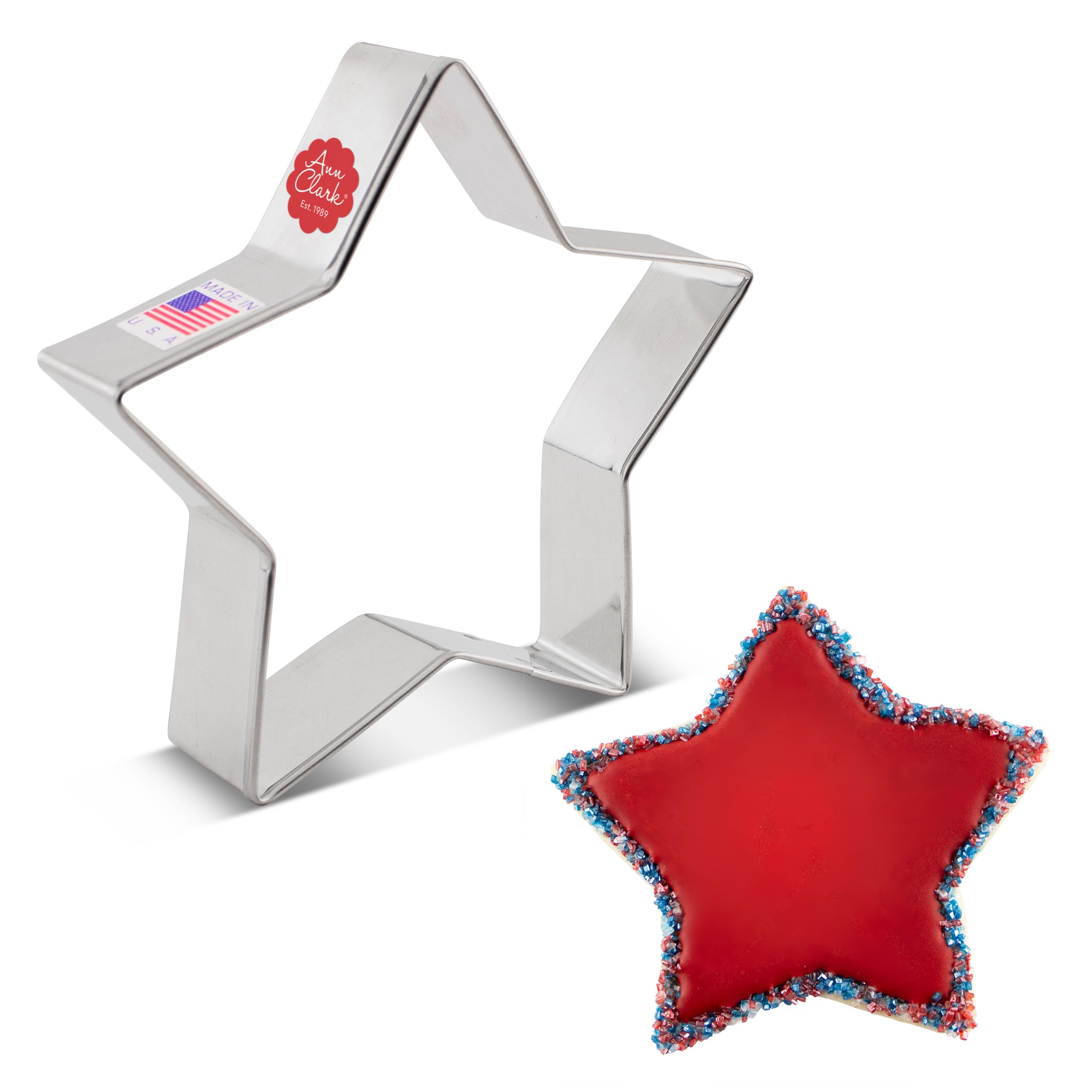 Star Cookie Cutter, 4'' Made In Usa By Ann Clark