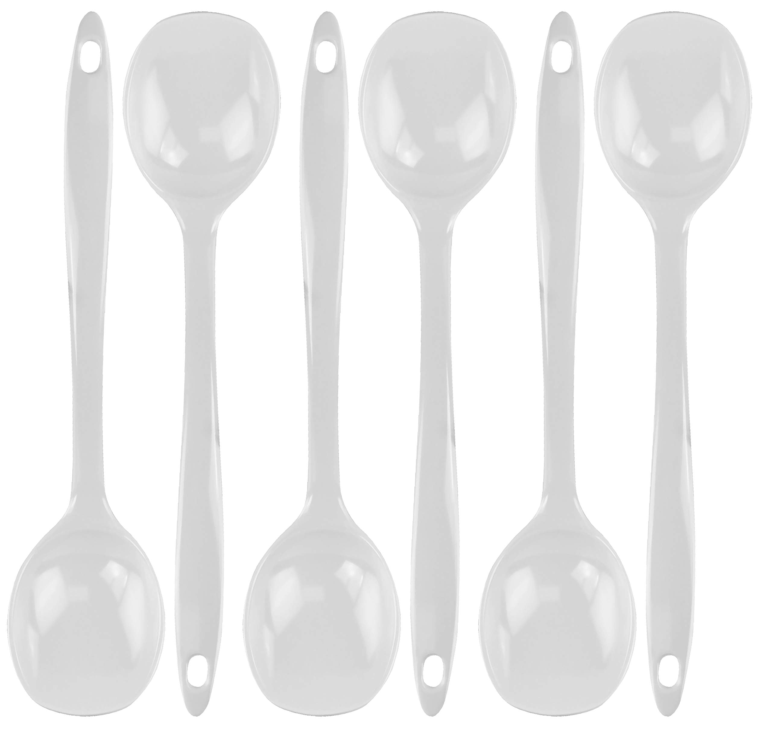 Reston Lloyd 05306M Calypso Basics 100% Melamine, Spoon, White (Pack Of 6)