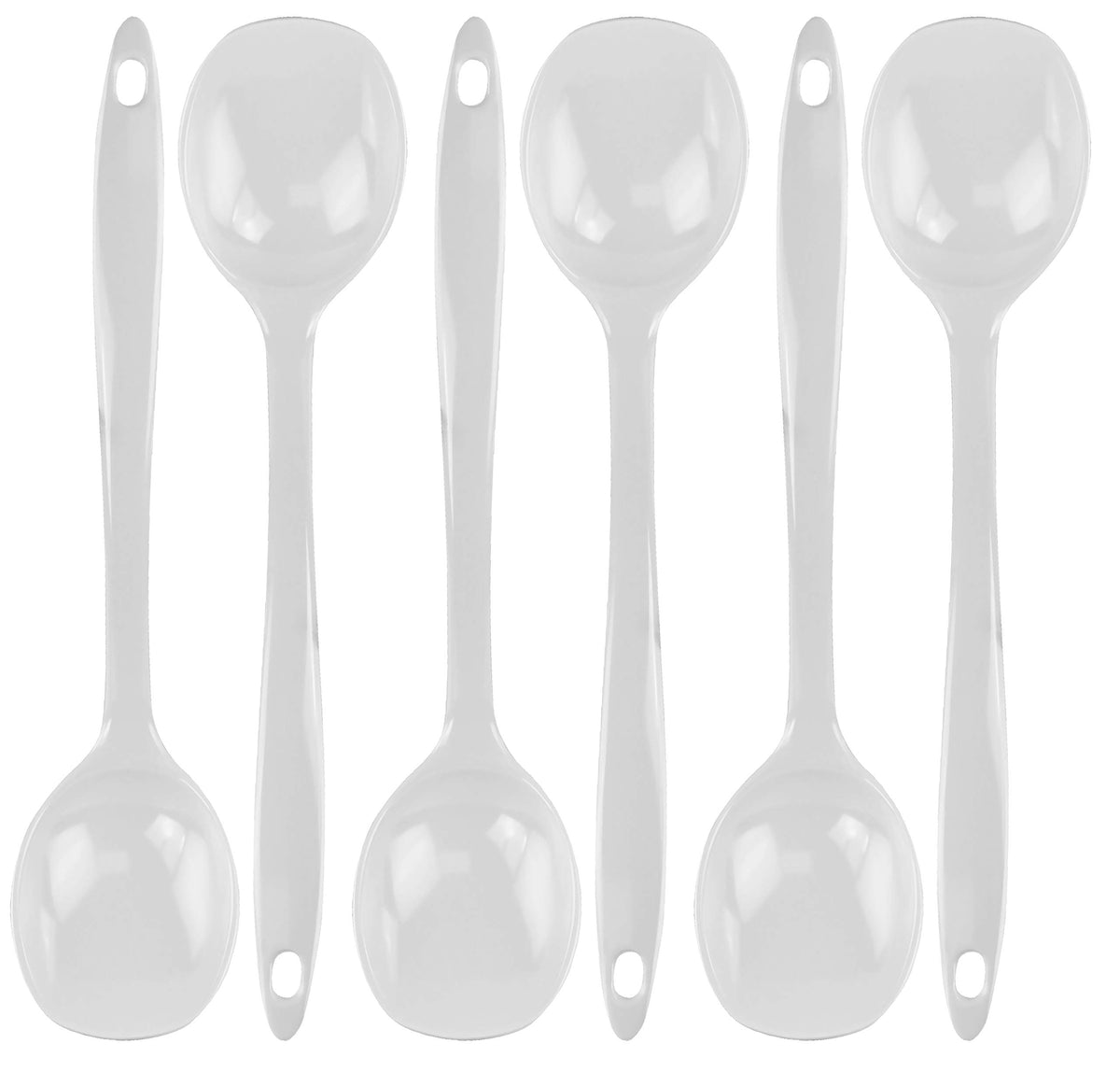 Reston Lloyd 05306M Calypso Basics 100% Melamine, Spoon, White (Pack Of 6)