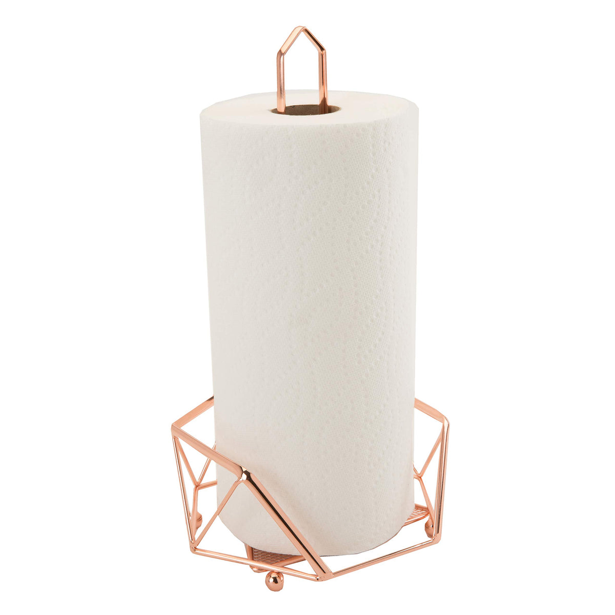 Kitchen Details Copper Geode Paper Towel Holder | Countertop | Free Standing | Holds 1 Large Roll | Rust Resistant | Decorative