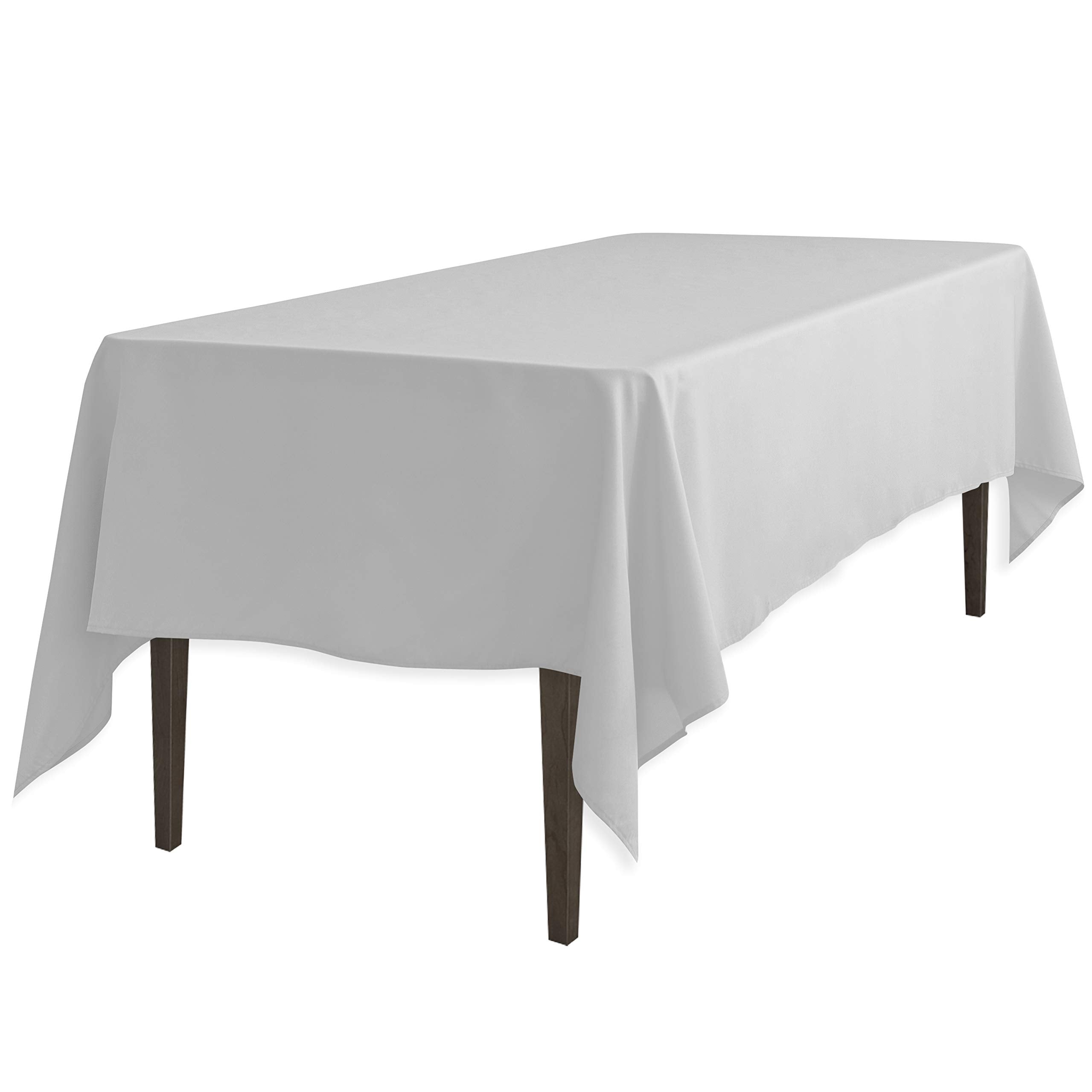Ltc Linens Rectangular Tablecloth Silver/Grey - 70X120 Inch Rectangle Table Cloth For 6-8 Ft Table - Wrinkle Resistant Polyester