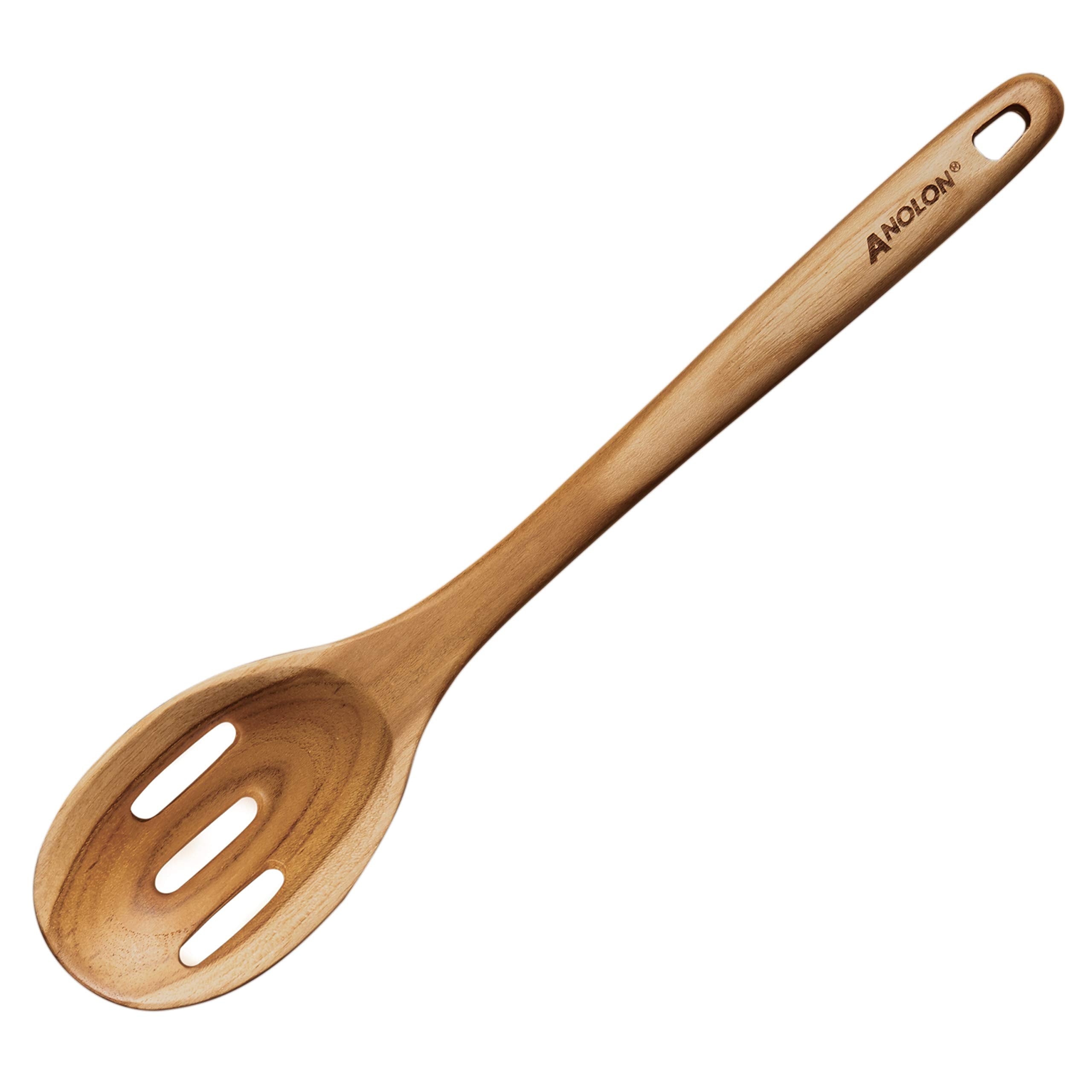 Anolon Teak Wood Tools 13-Inch Tool Set, 3-Piece