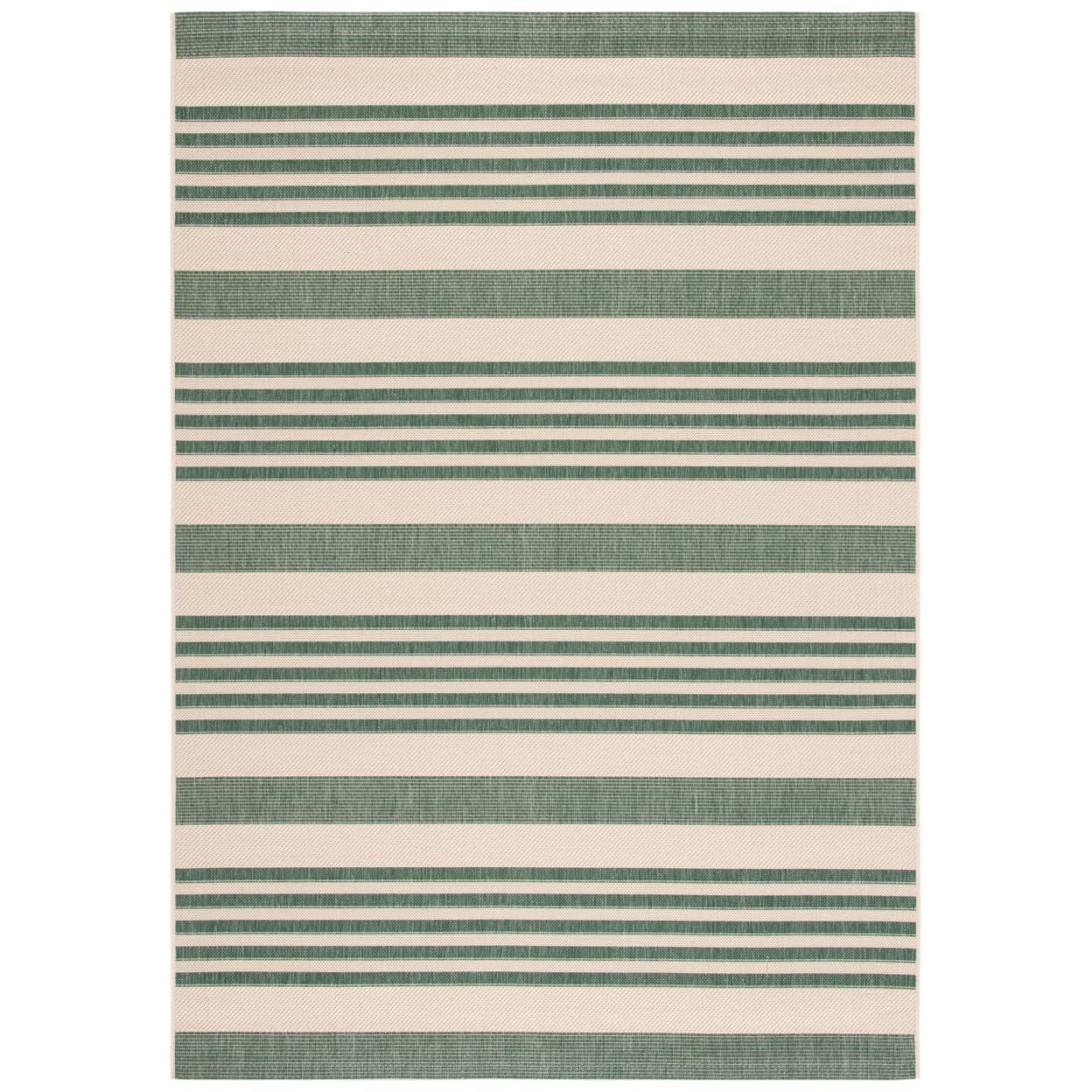 SAFAVIEH Courtyard Collection 8 x 10 Beige/Dark Green CY6062 Stripe Indoor/ Outside Waterproof Easy cleansingPatio Backyard Mu