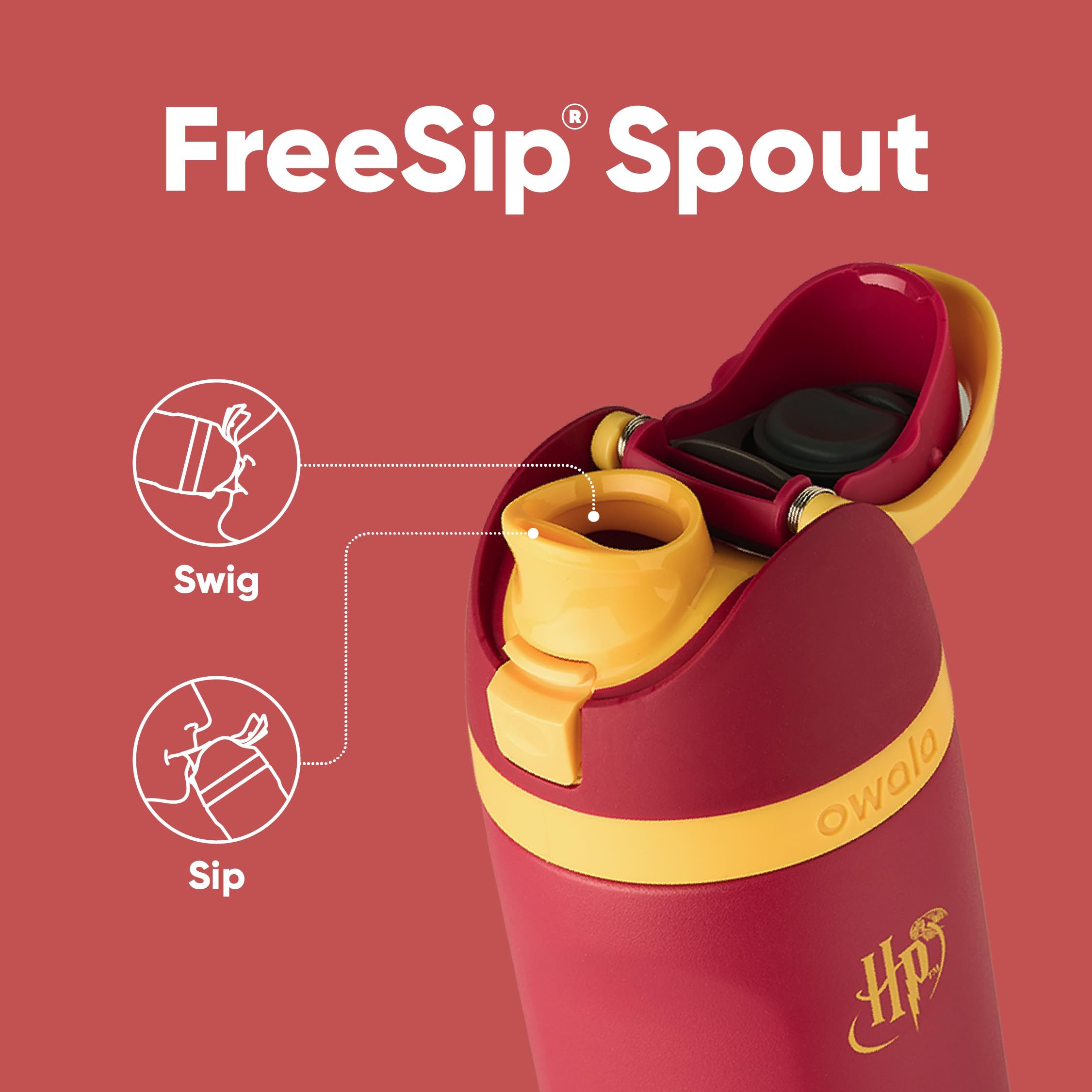 Owala Harry Potter FreeSip Insulated Stainless Steel Water Bottle with Straw, BPA-Free Sports Water Bottle, Great for Travel, 24