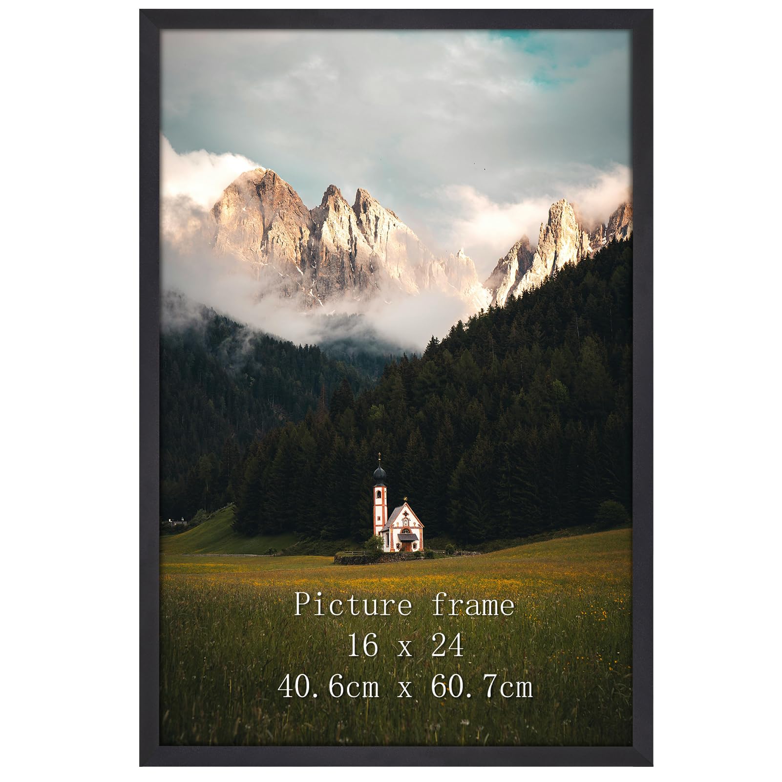 Giftgarden 16x24 Picture Frame Gold, Textured Metal Poster Frame 24x16 for Wall Display, Single