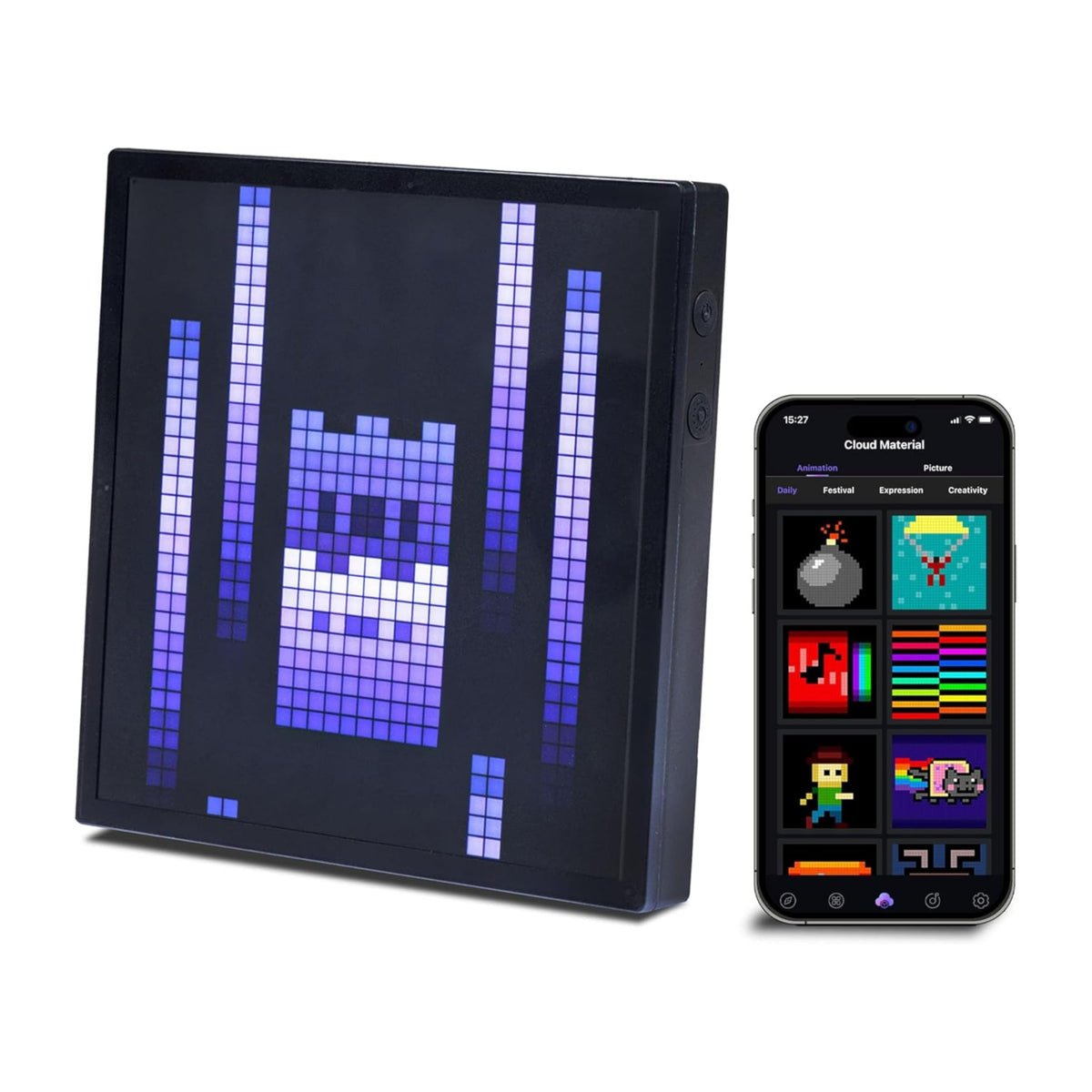 Pixel Clock Monitor Apex Pixel Display 32X32 Led Frame Smart Pixel Art Clock | App Control ...