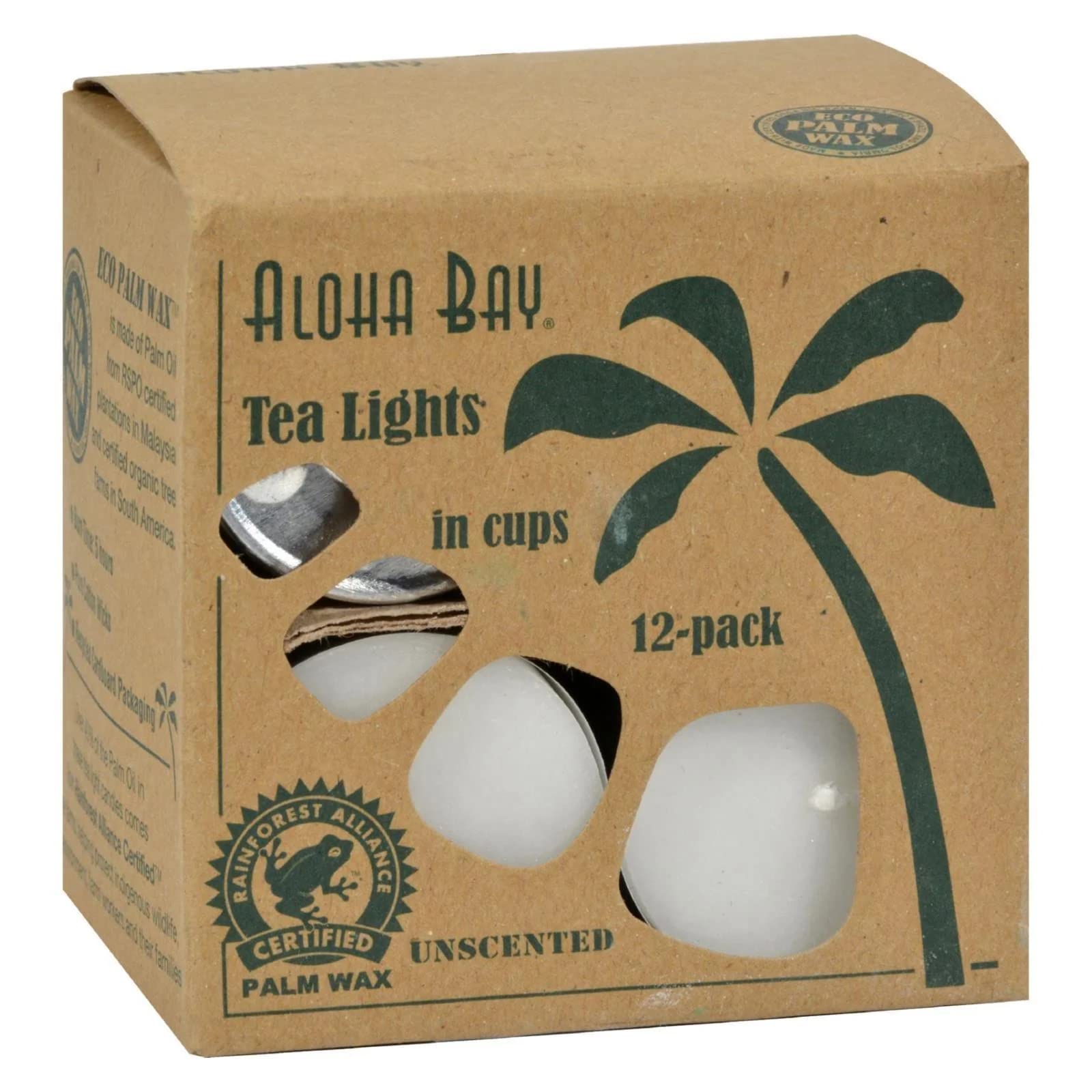 Palm Wax Tea Light Candles White Unscented 12 Pack(S)
