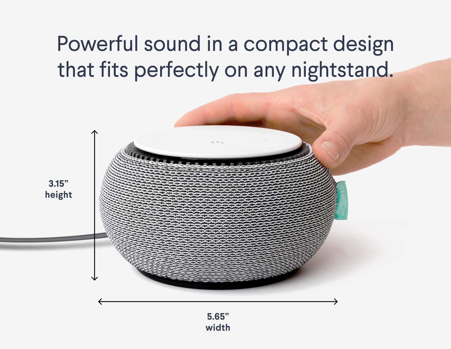 SNOOZ Smart White Noise Machine - Real Fan, Non-Looping Sleep Aid, Portable, 1 Count, Cloud Color, Lightweight Materials