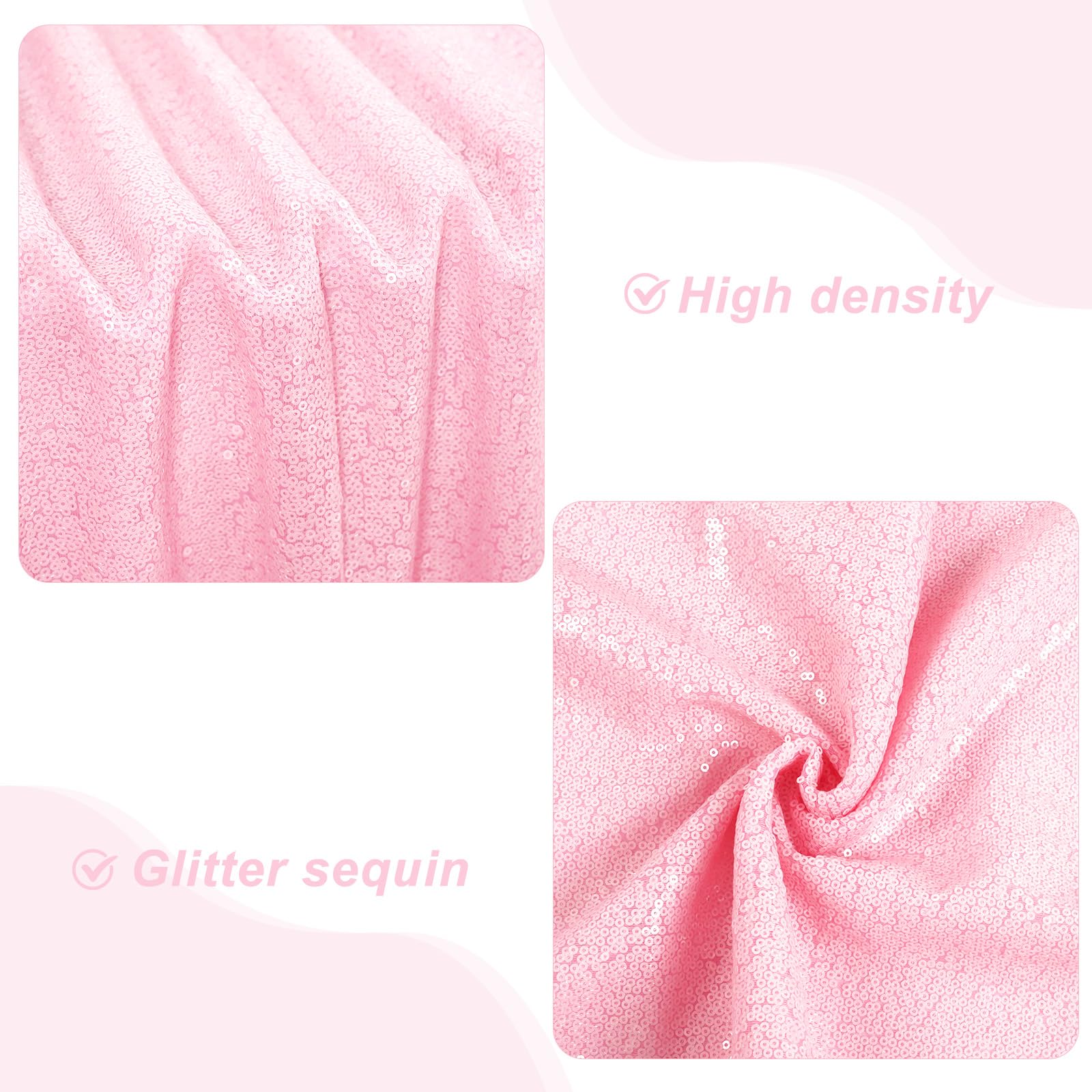 PartyDelight Pink Sequin Tablecloth Sparkly Table Cloth Rectangular 60x102