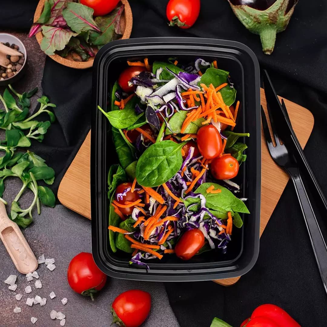 Meal Prep Containers With Lids 50 Set - Reusable Plastic Food Storage Containers Lunch Box To-Go Container Disposable Bento Box