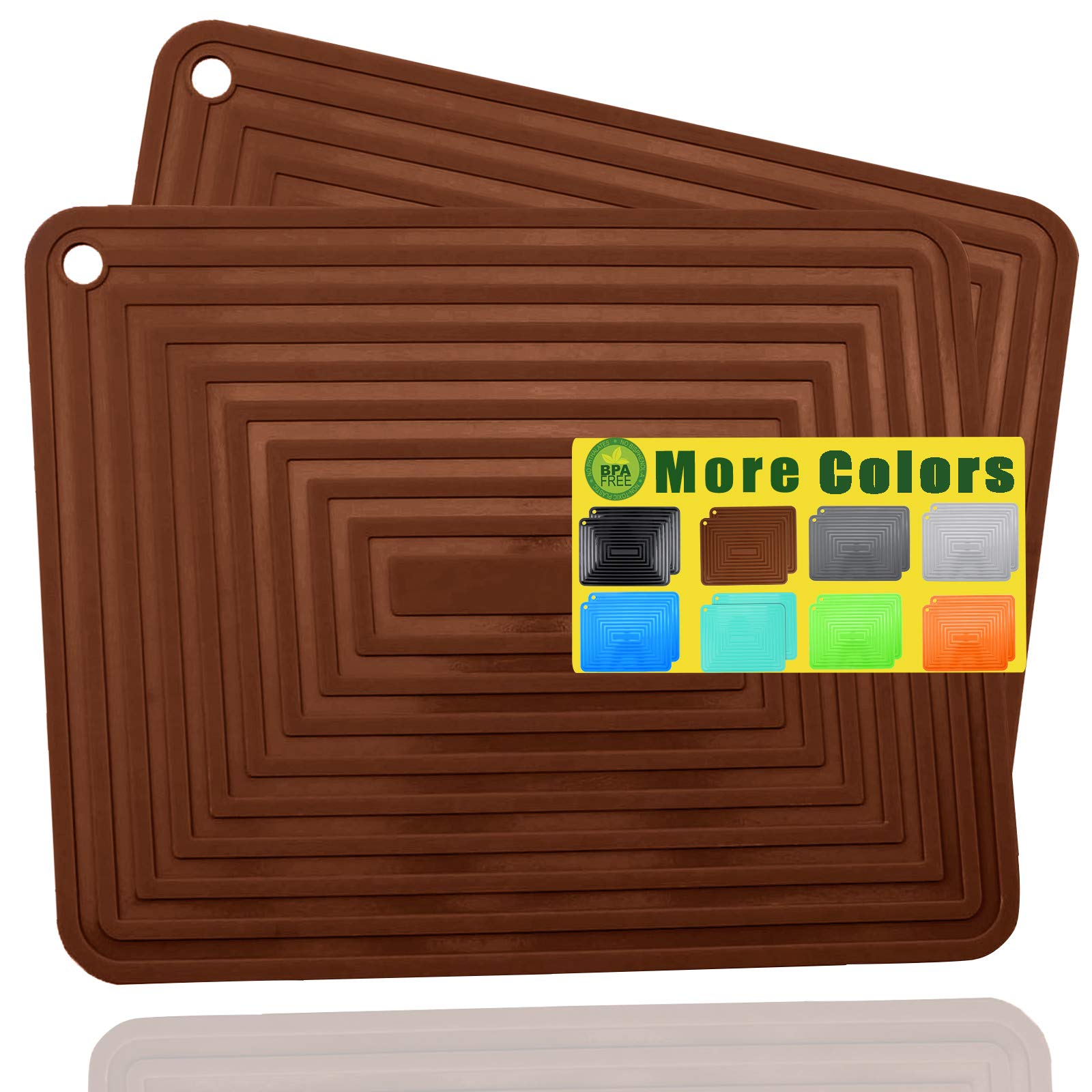 Loghog 2 Pack Large Silicone Trivet Mats/Hot Pads, Heat Resistant Pot Holder,9''X12'' Non Slip Flexible Durable Pot Coaster Kitc