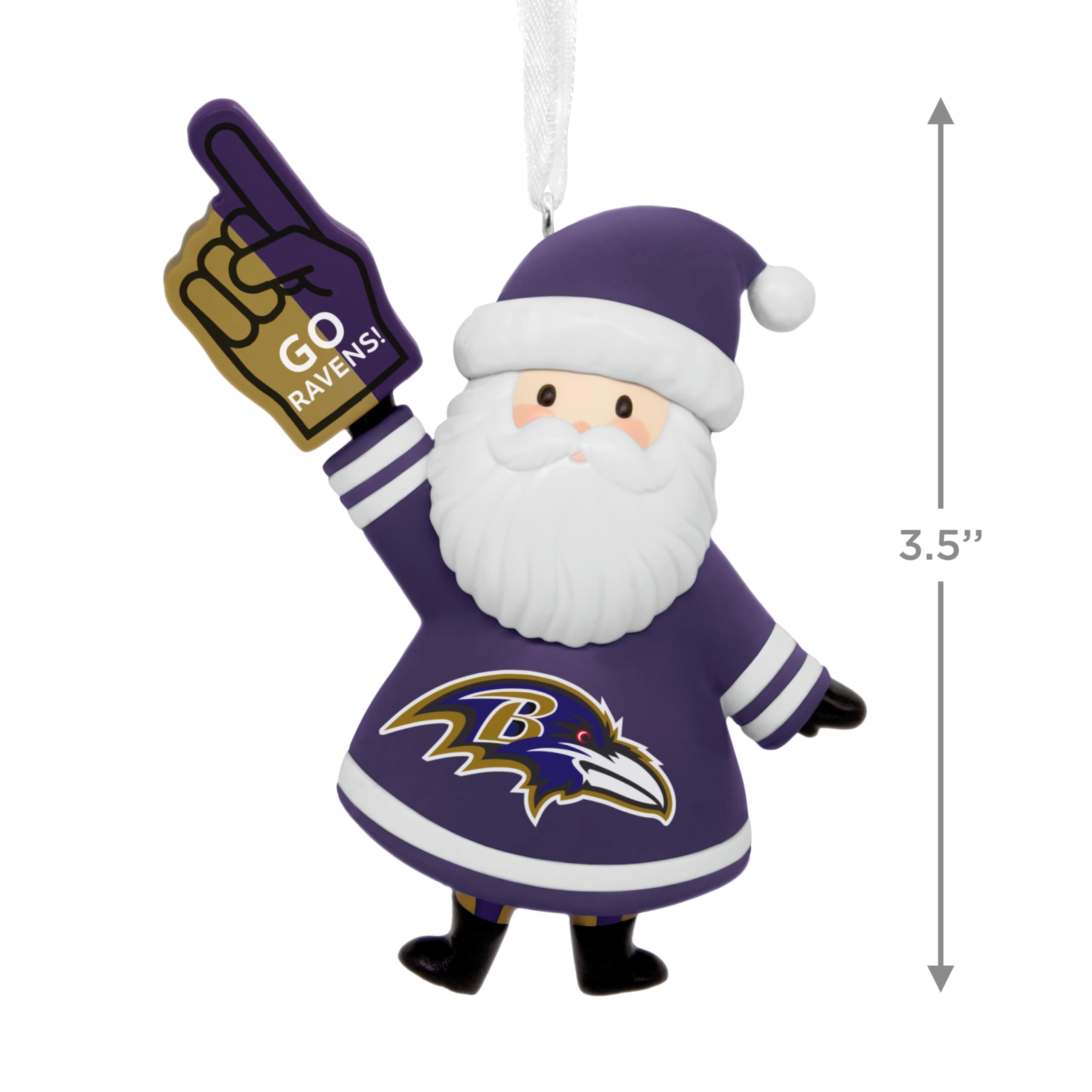 Hallmark NFL Baltimore Ravens Santa Fan Christmas Ornament, Gifts for Sports Fans