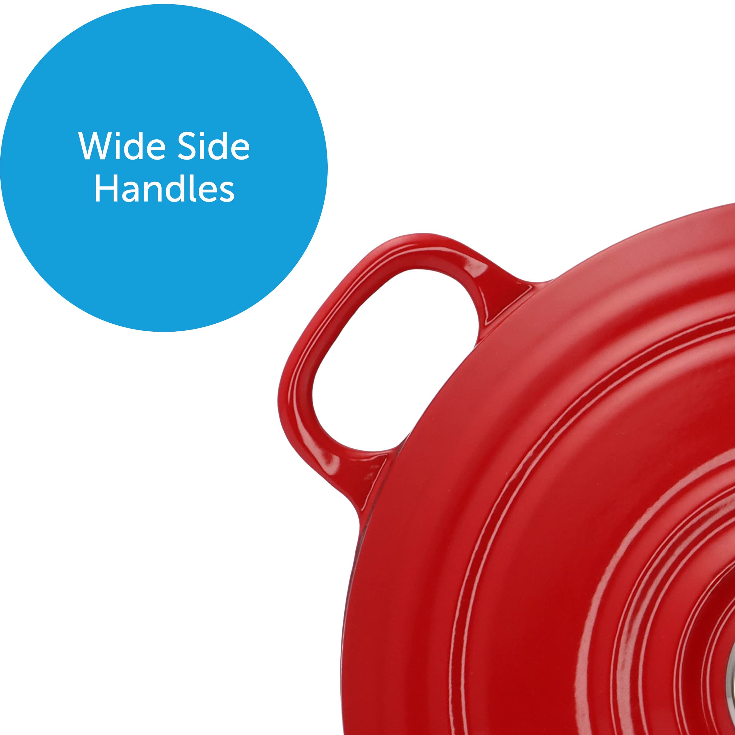 Bk Bourgogne Enameled Cast Iron Induction 5.3Qt Nonstick Dutch Oven, Pfas Free, Dishwasher Safe, Chili Red