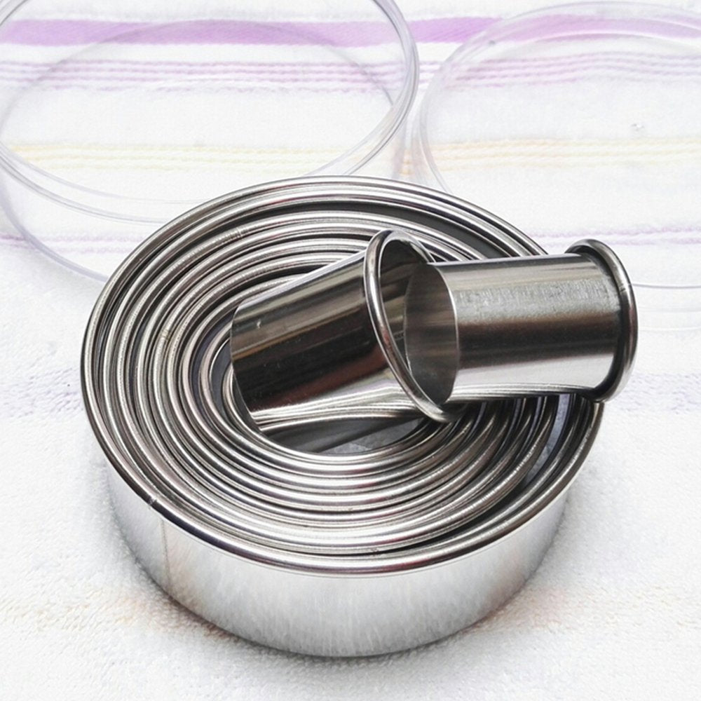 11 Pieces Metal Cookie Cutter Set, Round Cookie Cutters, Stainless Steel Circle Biscuit Pastry Cutters, Assorted Sizes