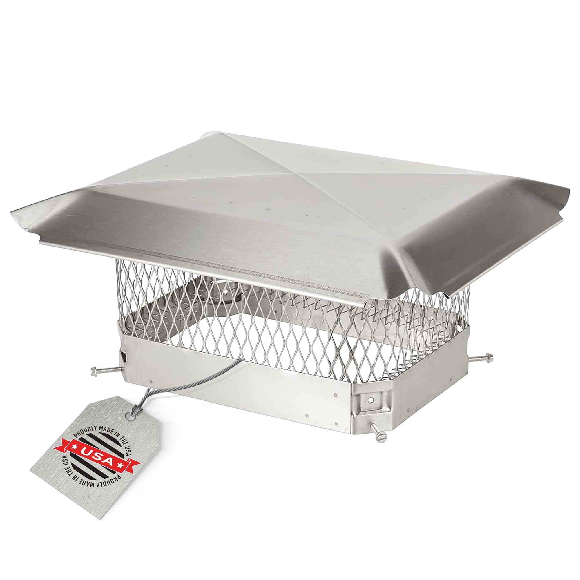 Hy-Guard Stainless Steel Chimney Cap - Hy-C Chimney Cover, Single Bolt-On Chimney Fireplace Cover, Chimney Flue Cover To Fit On