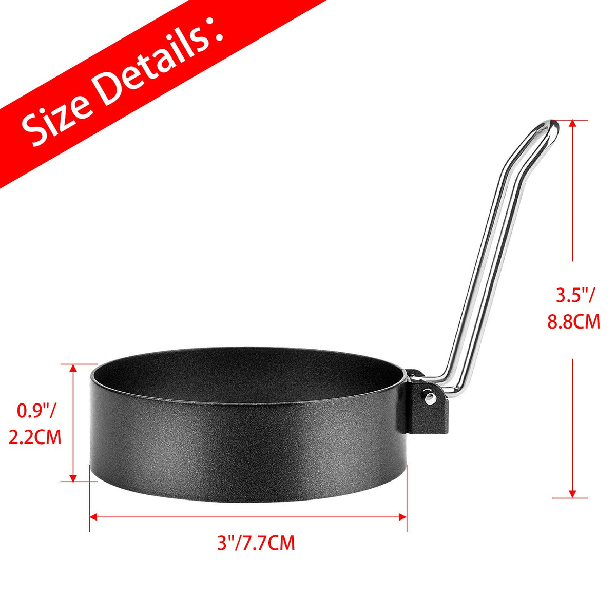 6 Pack Egg Ring, Stainless Steel Round Egg Cooking Rings Non-Stick Fry ...