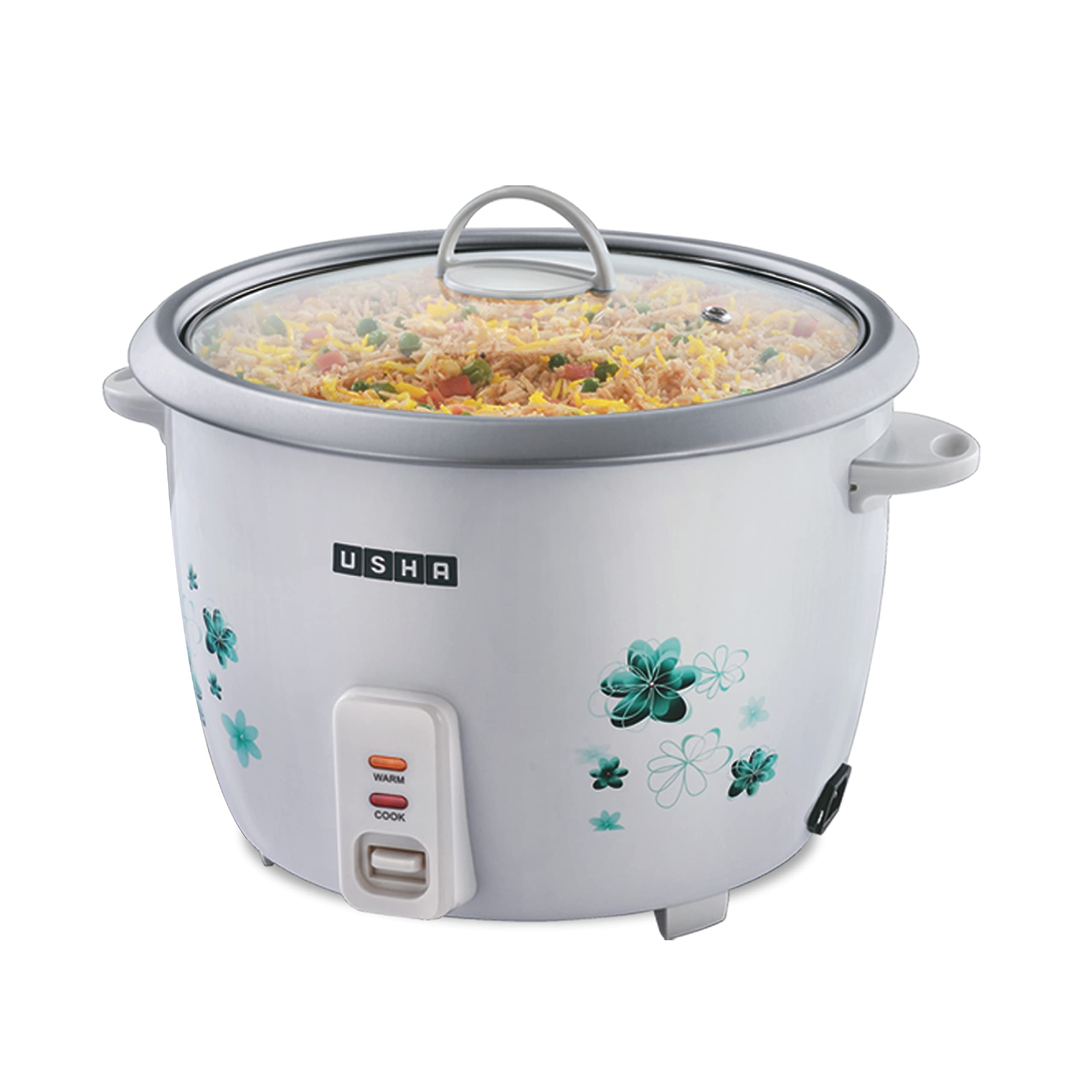 Usha Rc18Gs1 Steamer 700 Watt Automatic Rice Cooker 1.8 Litres With Powerful Heating Element, Keep Rice Warm For 5 Hrs, Steamer,