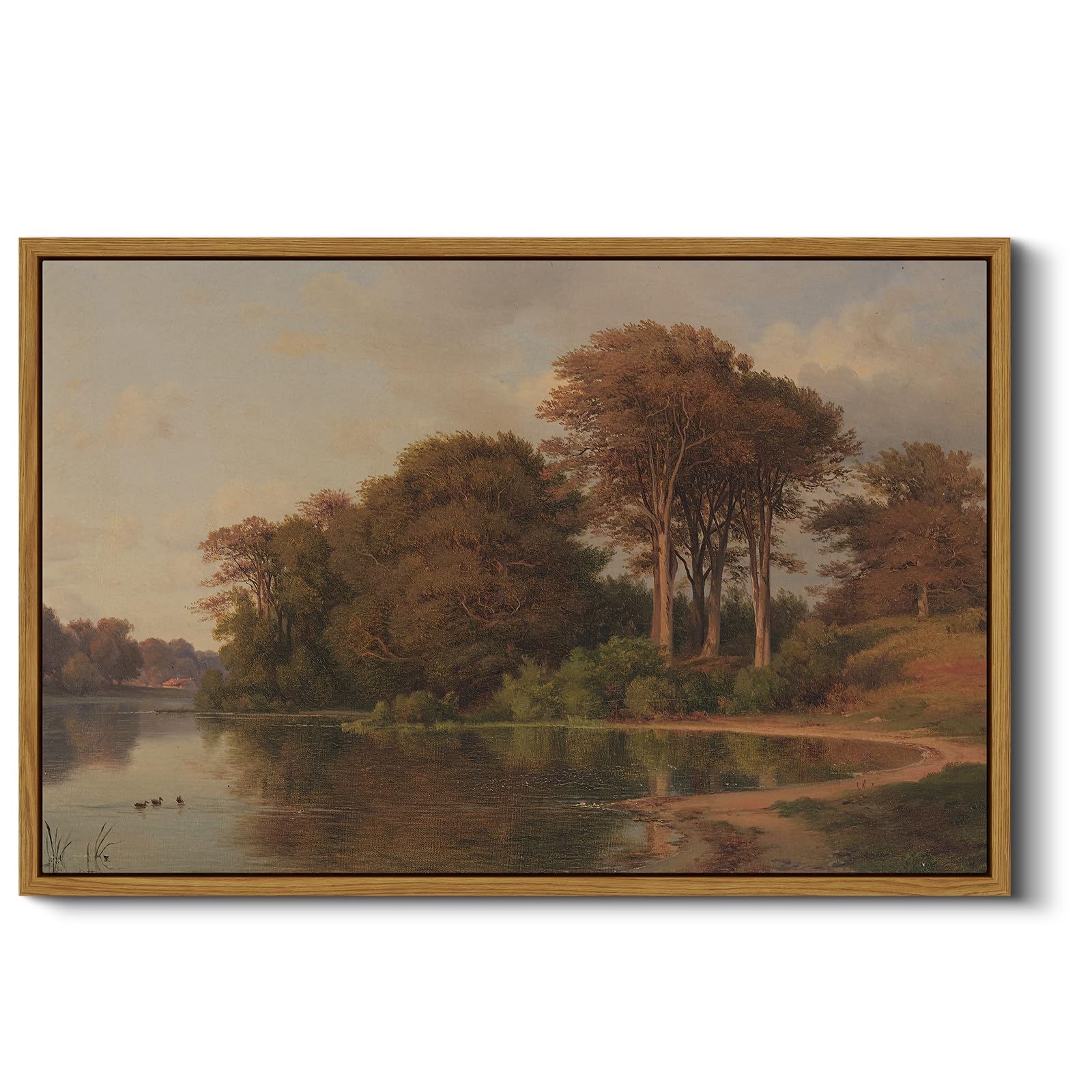 Arpeotcy Vintage Framed Canvas Wall Art, Living Room Autumn Scenery Pictures Fall Wall Decor, Kitchen Landscape Paintings Prints