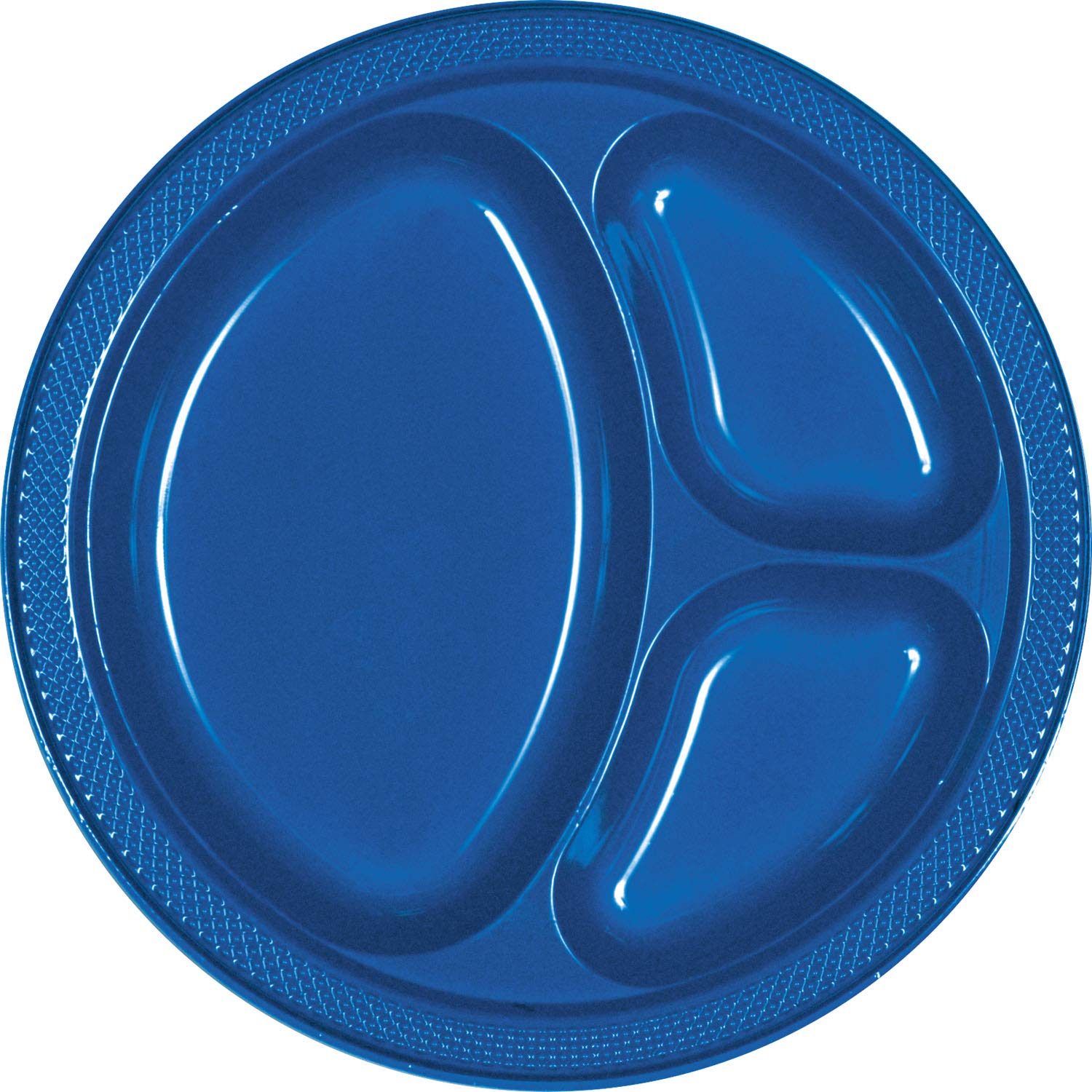 Bright Royal Blue 3-Compartment Plastic Plates - 10'' (Pack Of 20) - Vibrant & Convenient Party Plates For All Occasions