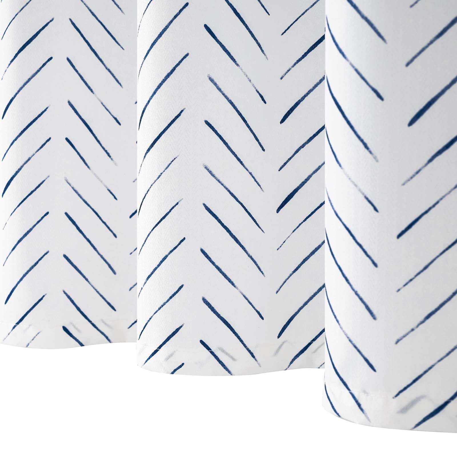 Jinchan Small Stall Shower Curtain 36X72 Inches Blue And White Herringbone Waterproof Fabric Shower Curtains For Bathroom Zigzag