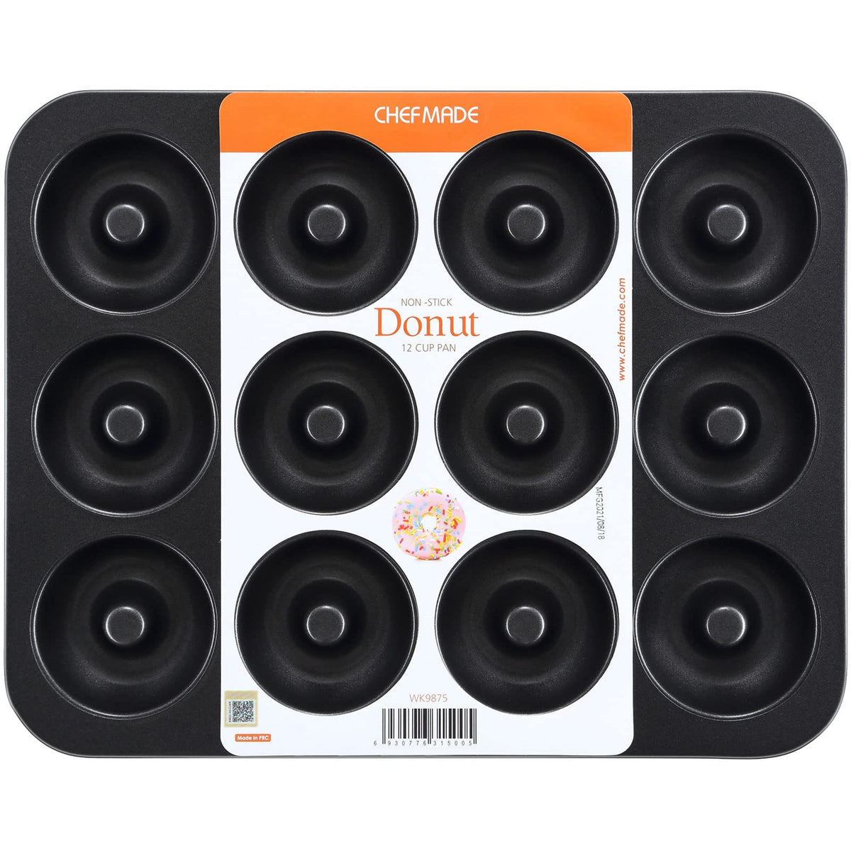 Chefmade Nonstick Donut Pan, 12 Cavity Ring Doughnut Baking Pan