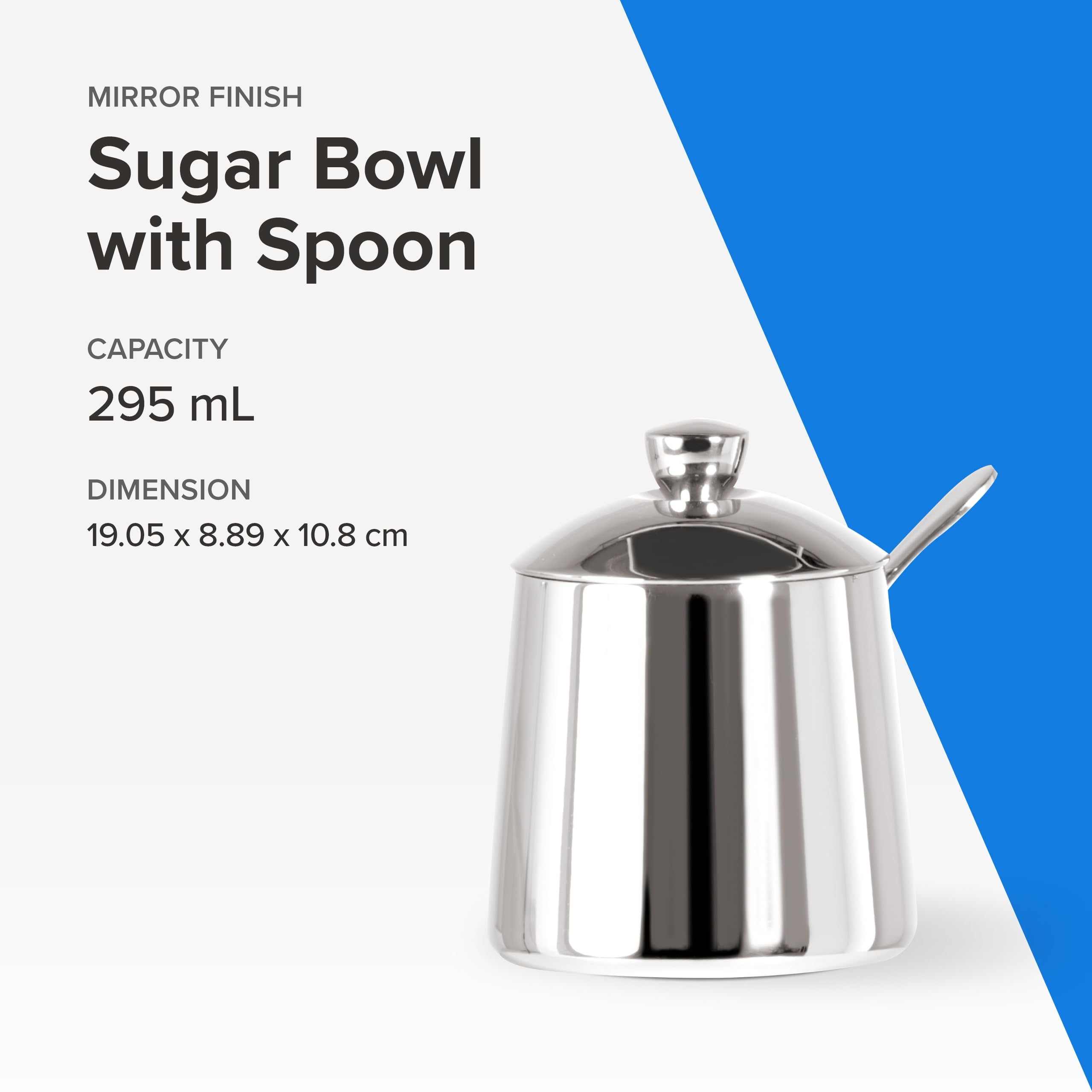 Frieling Usa 18/10 Stainless Steel Sugar Bowl And Spoon Set - Silver - Sugar Holder - Sugar Pot - Sugar Bowl Set - Sugar Holder