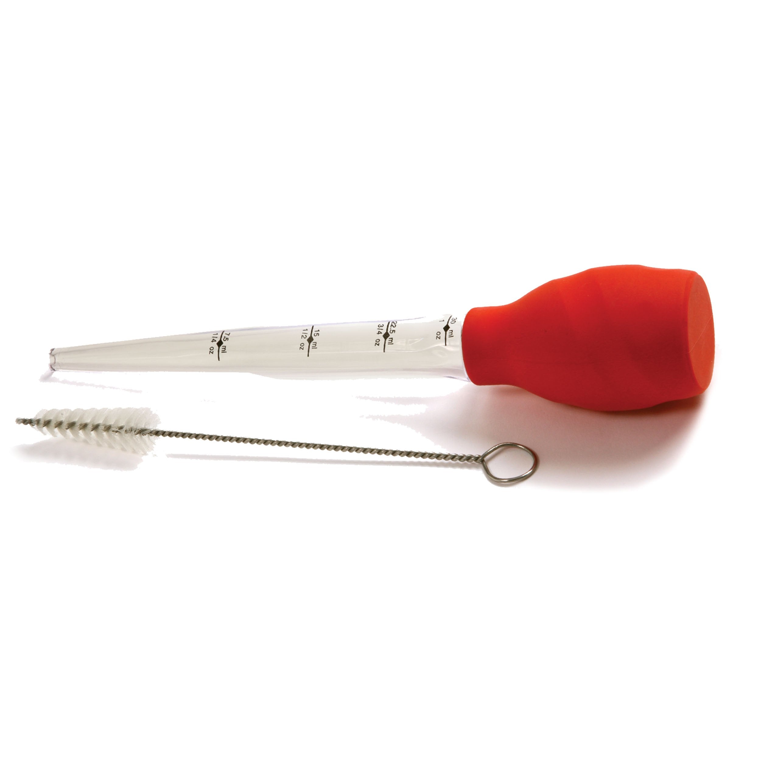 Norpro Silicone Stand Up Baster with Cleaning Brush, One Size, Red - Model 5899