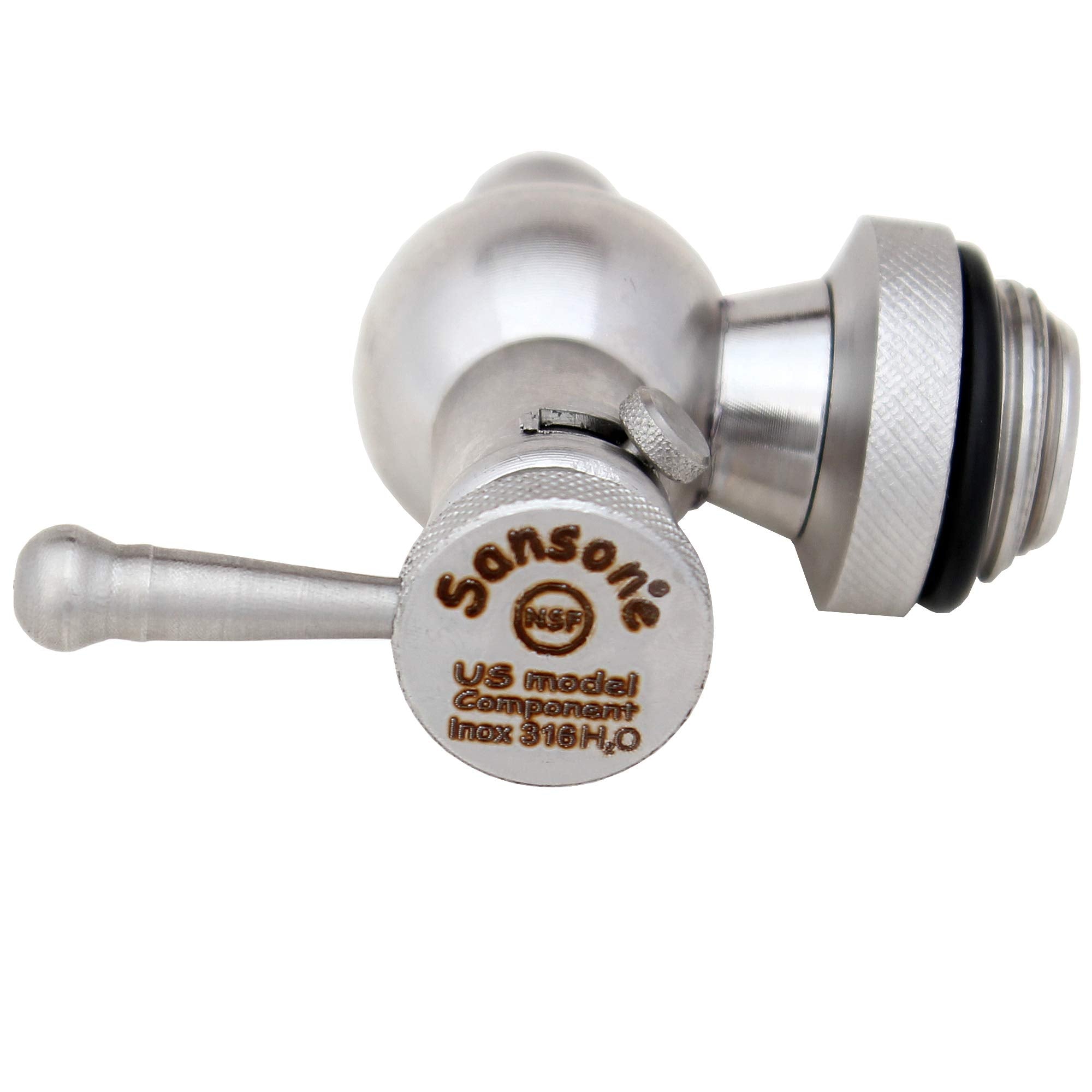 Sansone Stainless Steel Water Dispenser Container With Spigot, 132 Gallon, 5 Liter, Silver