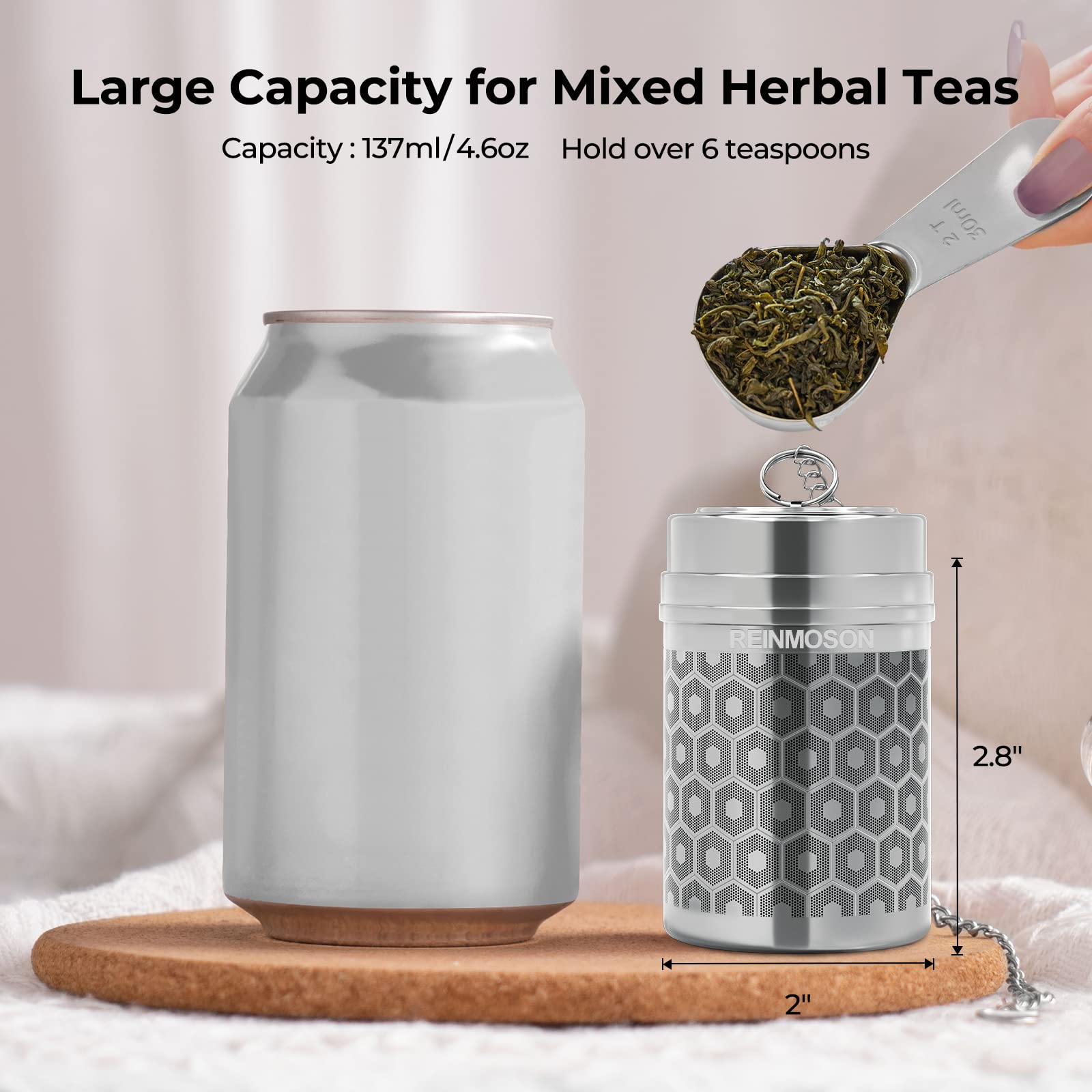 Reinmoson Large Tea Infuser for Loose Tea & Spice Infuser for Cooking  Extra Fine Mesh Tea Strainers  304 Stainless Steel Steeper for Black Tea  Rooibos  etc