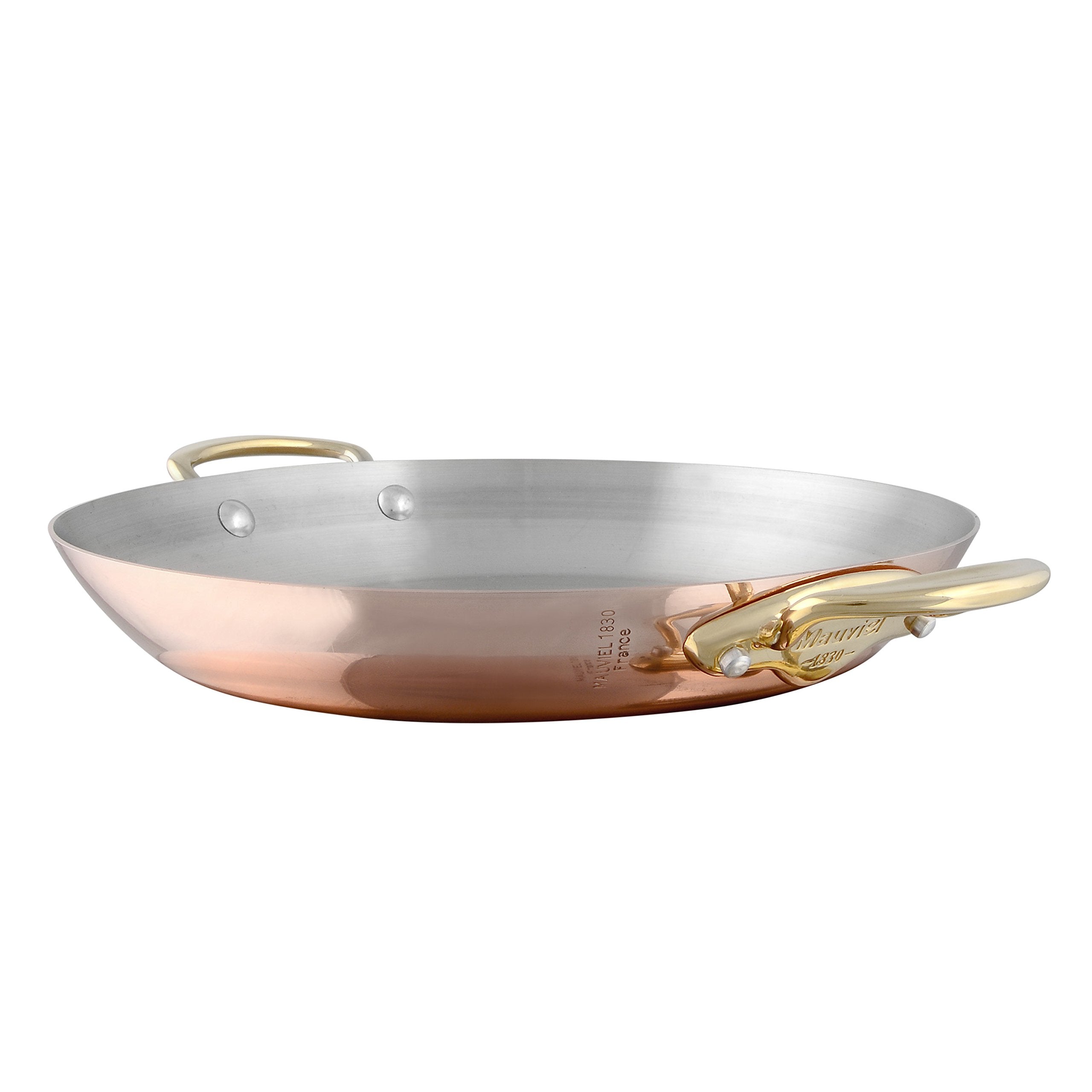 Mauviel MHeritage 150 B 1.5mm Polished Copper & Stainless Steel Round Pan With Bronze Handles, 6.3-in, Made in France