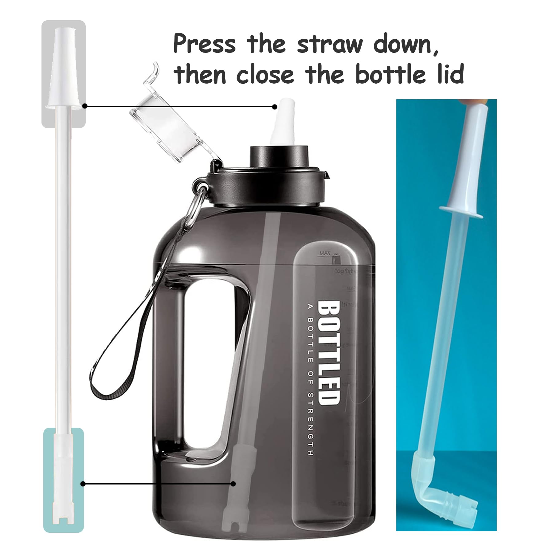 Delove Universal Long Straws For Gallon Water Bottles - Attach A Straw To Your Sports Jug - Cut Size To Fit Any Bottles - Replac