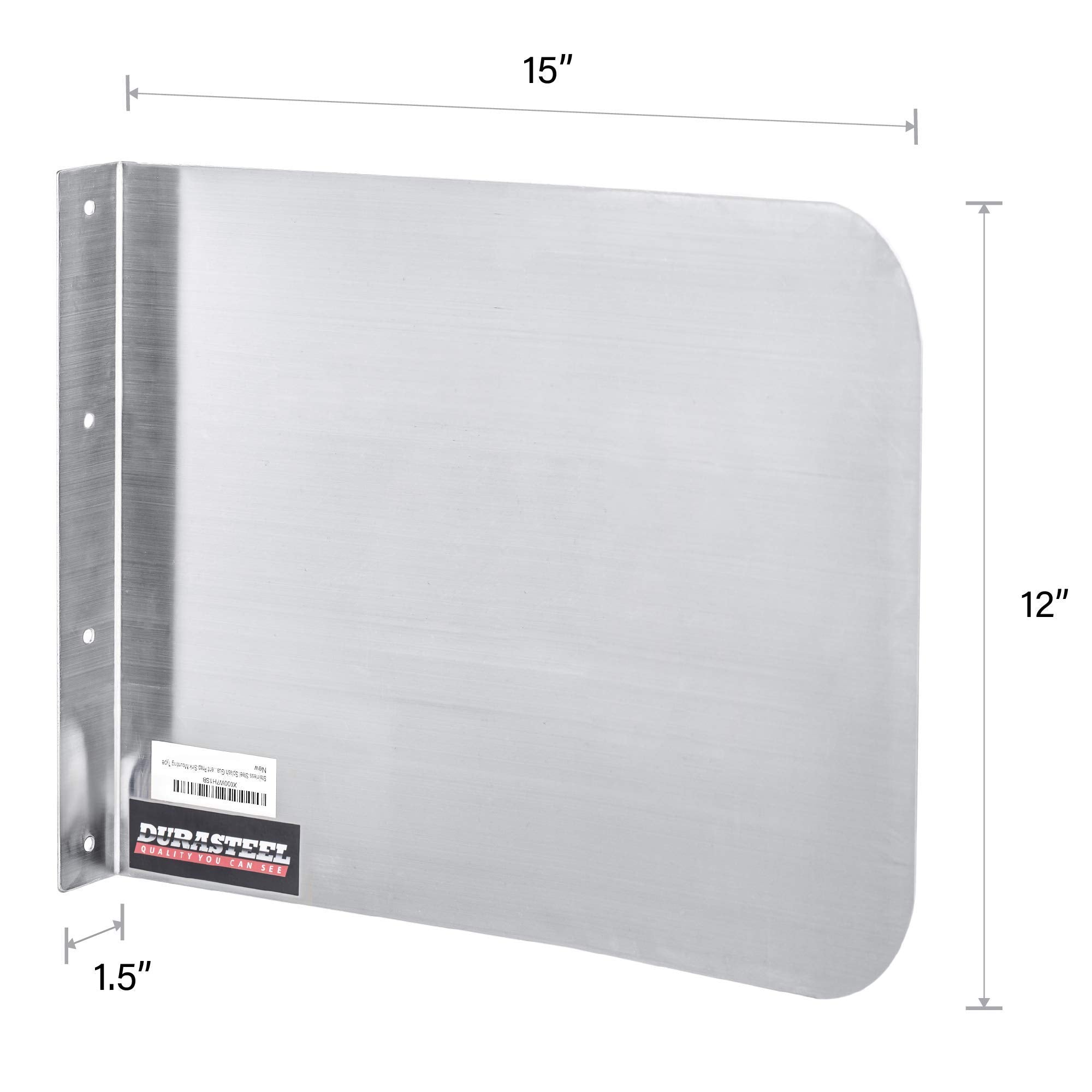 Durasteel Stainless Steel Splash Guard-15'' X 12'' Wall Mount Commercial Shield Kitchen Safety & Hygiene Cooking Splatter Screen